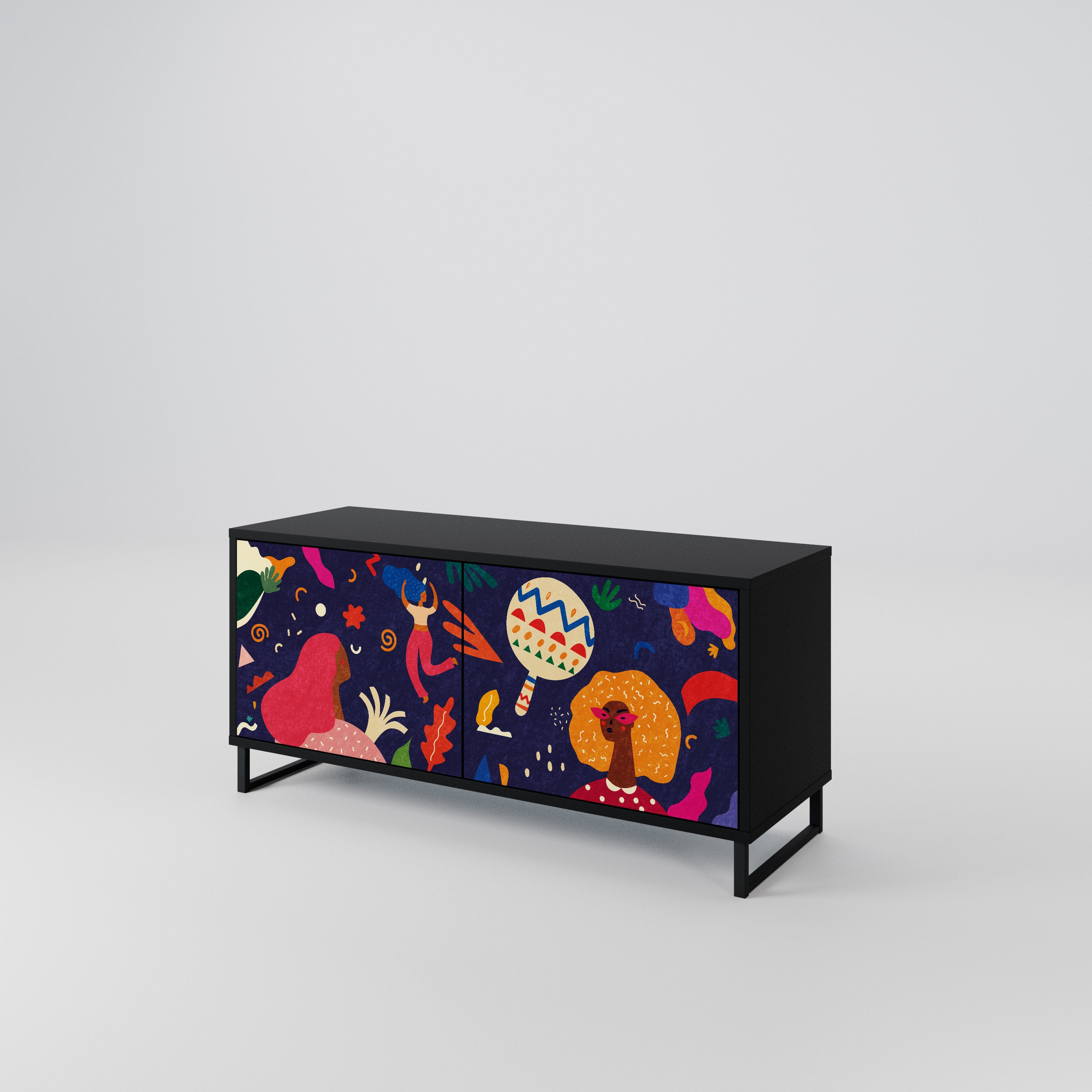 FESTIVE PLEASURES Mueble de TV Compacto de 2 puertas
