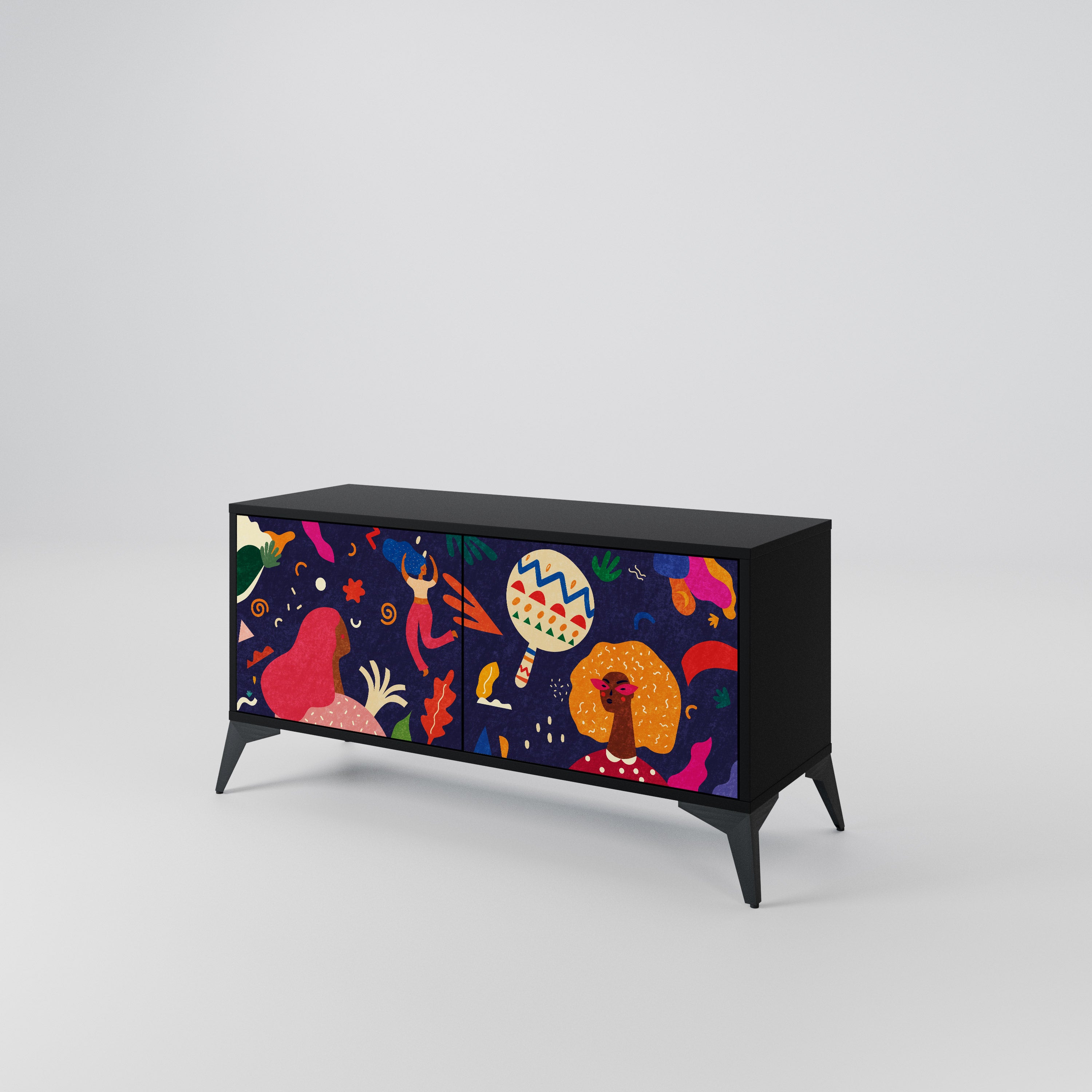 FESTIVE PLEASURES Mueble de TV Compacto de 2 puertas