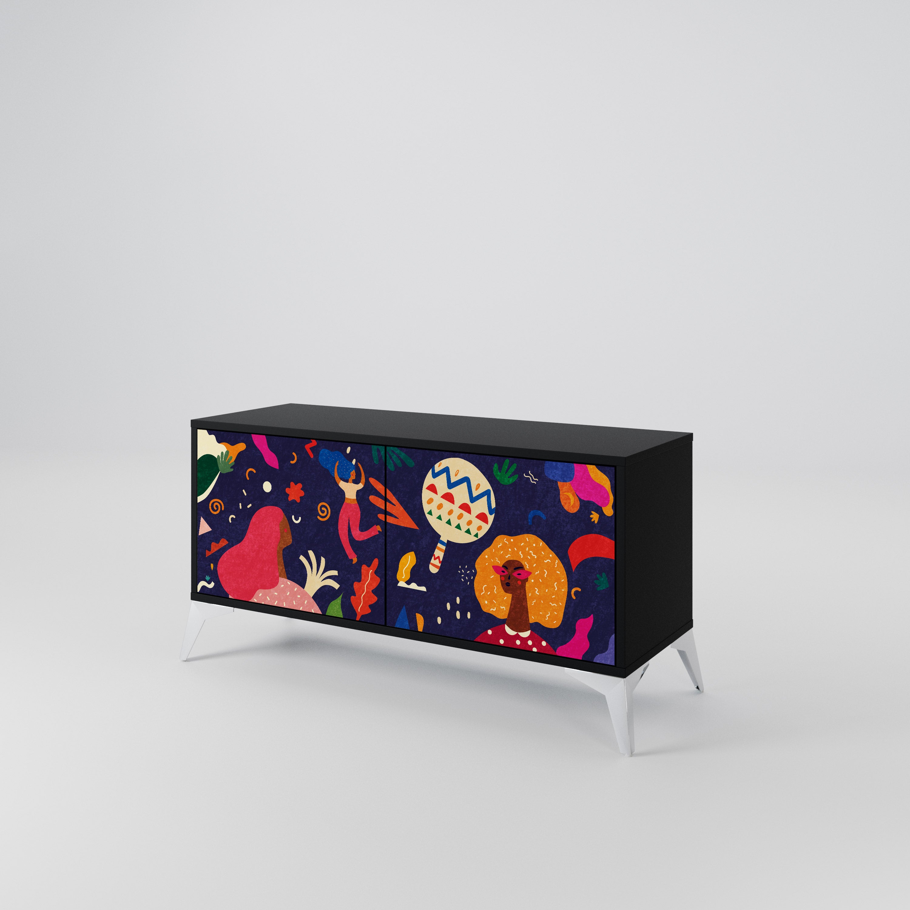 FESTIVE PLEASURES Mueble de TV Compacto de 2 puertas