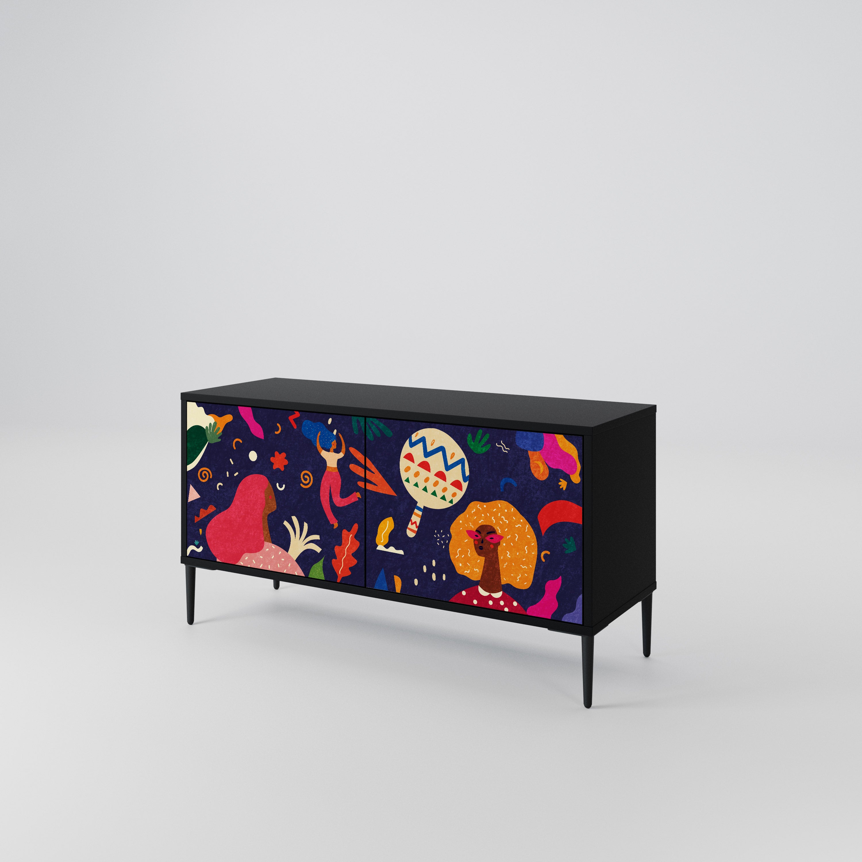 FESTIVE PLEASURES Mueble de TV Compacto de 2 puertas