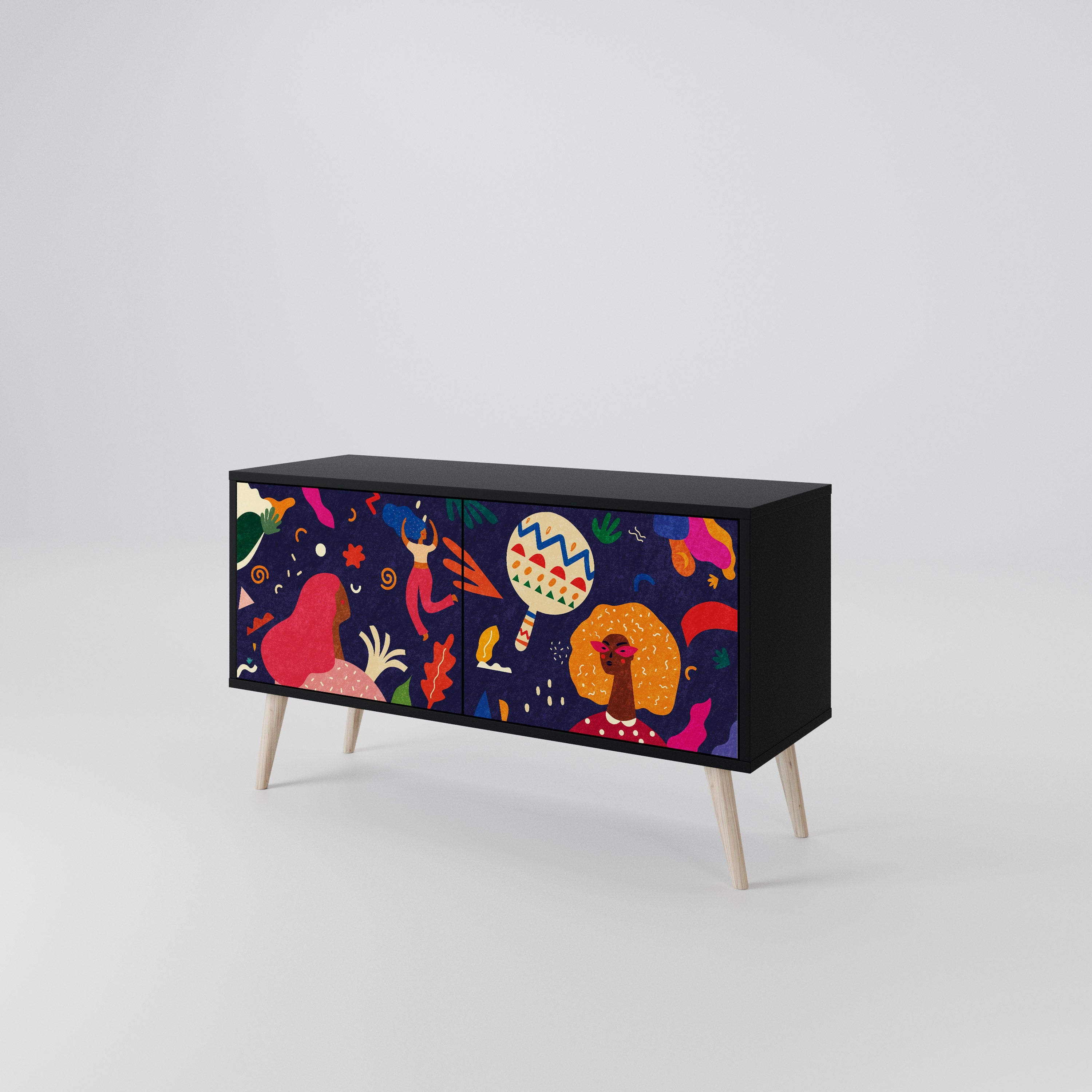 FESTIVE PLEASURES Mueble de TV Compacto de 2 puertas