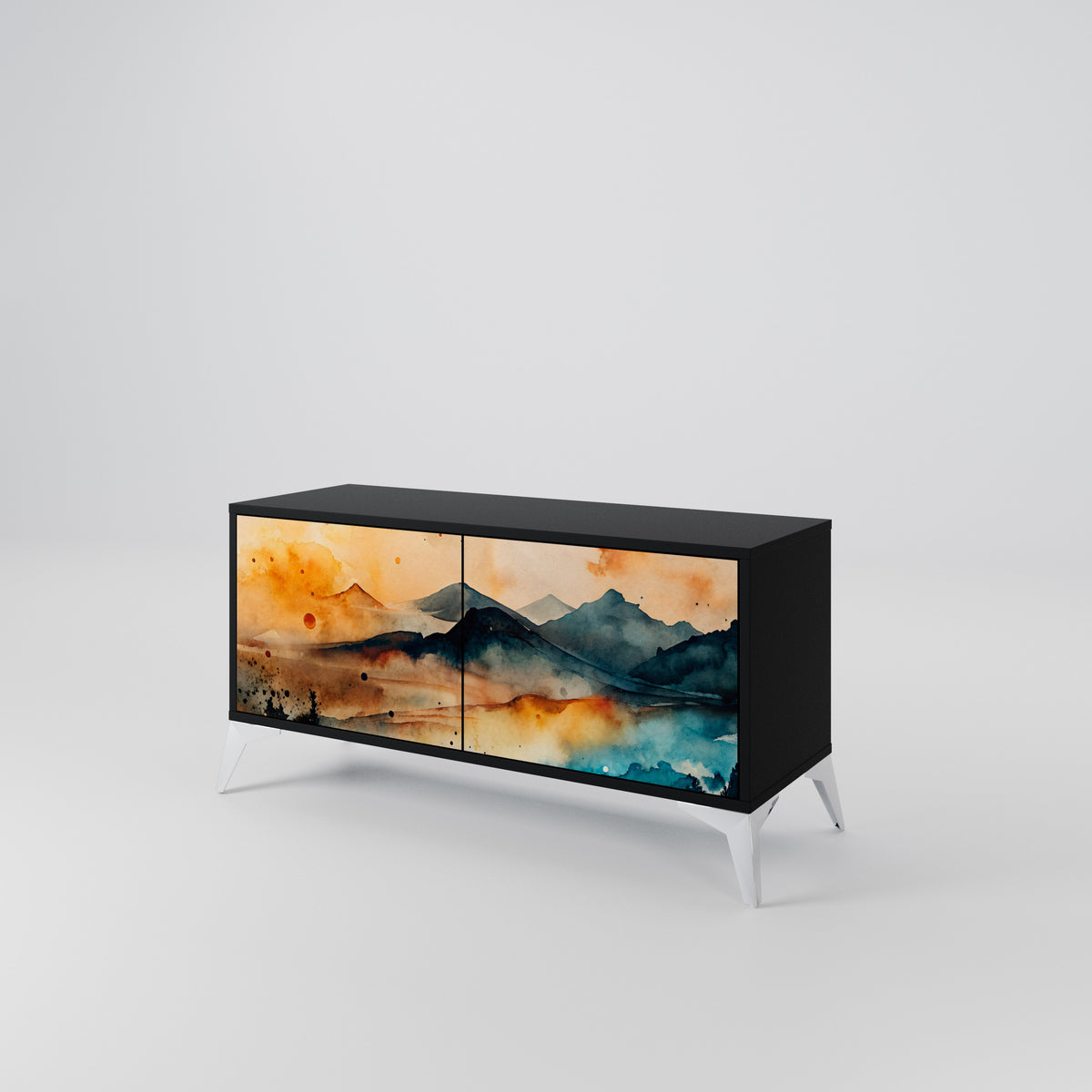 OMINOUS MOUNTAINS Kompaktní dvoudveřový TV stolek