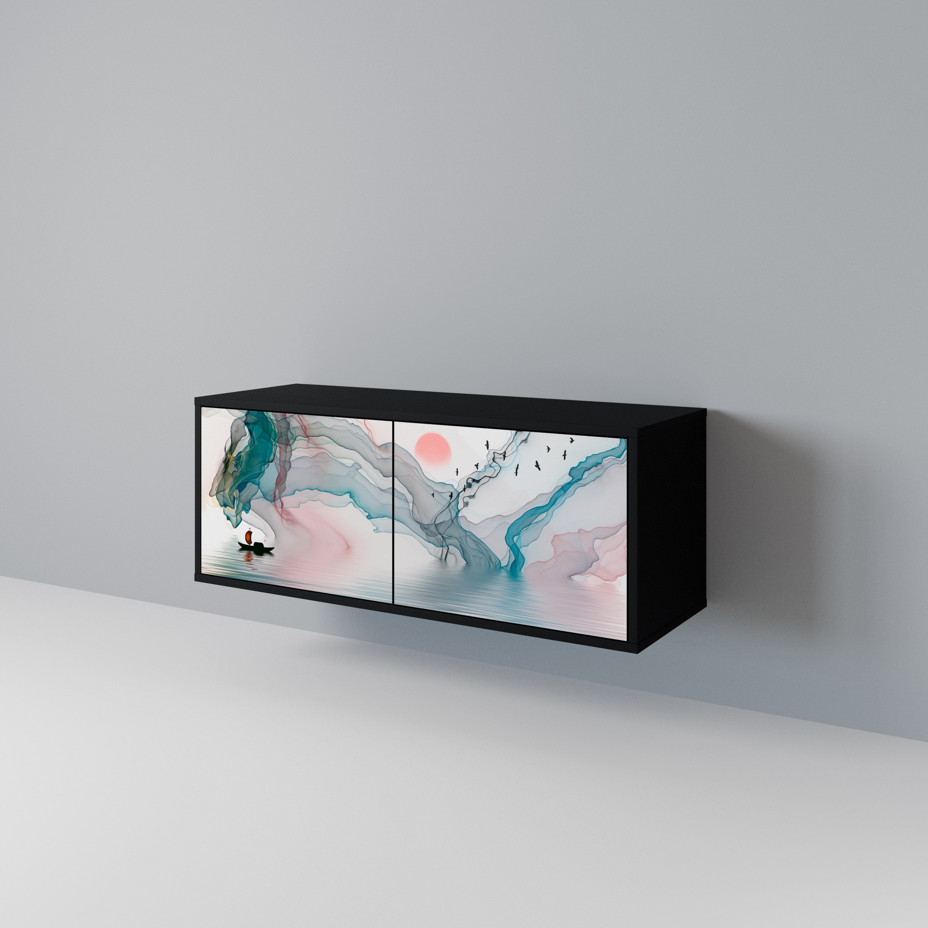 VELVET CROSSING Kompakt TV-bänk med 2 dörrar