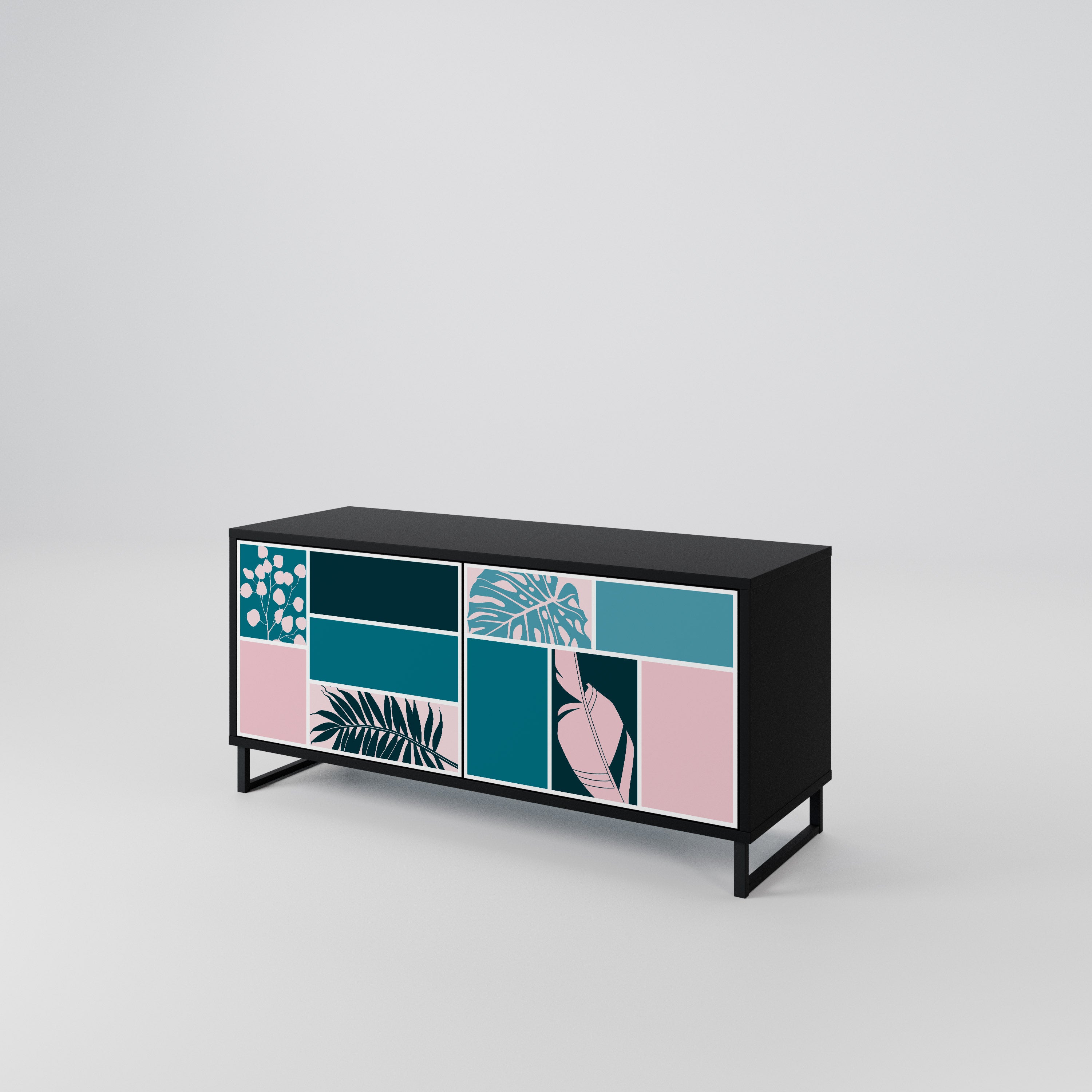 COMBINATION OF SHAPES Kompakt TV-bänk med 2 dörrar