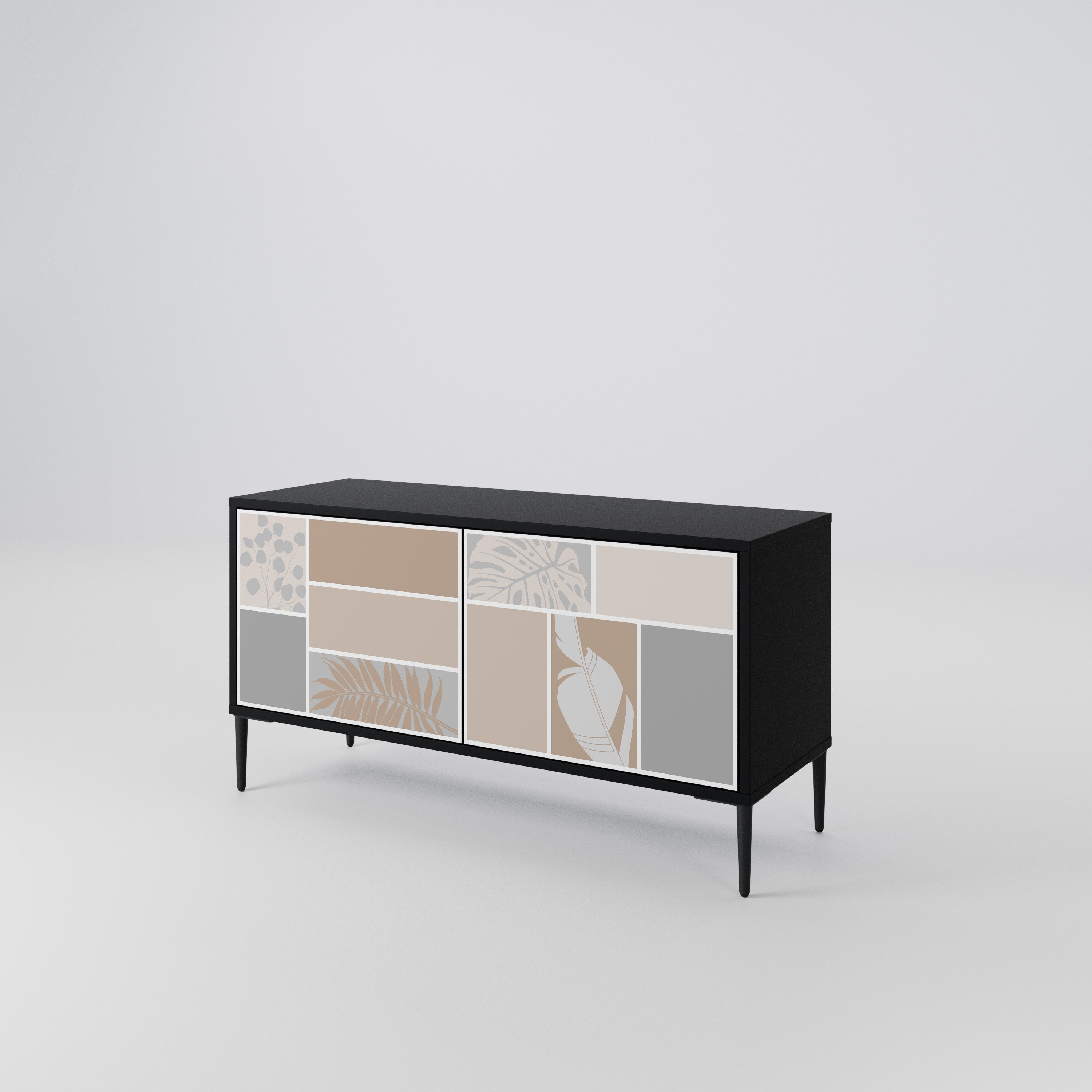 TROPICAL SHAPES Kompakt TV-bänk med 2 dörrar