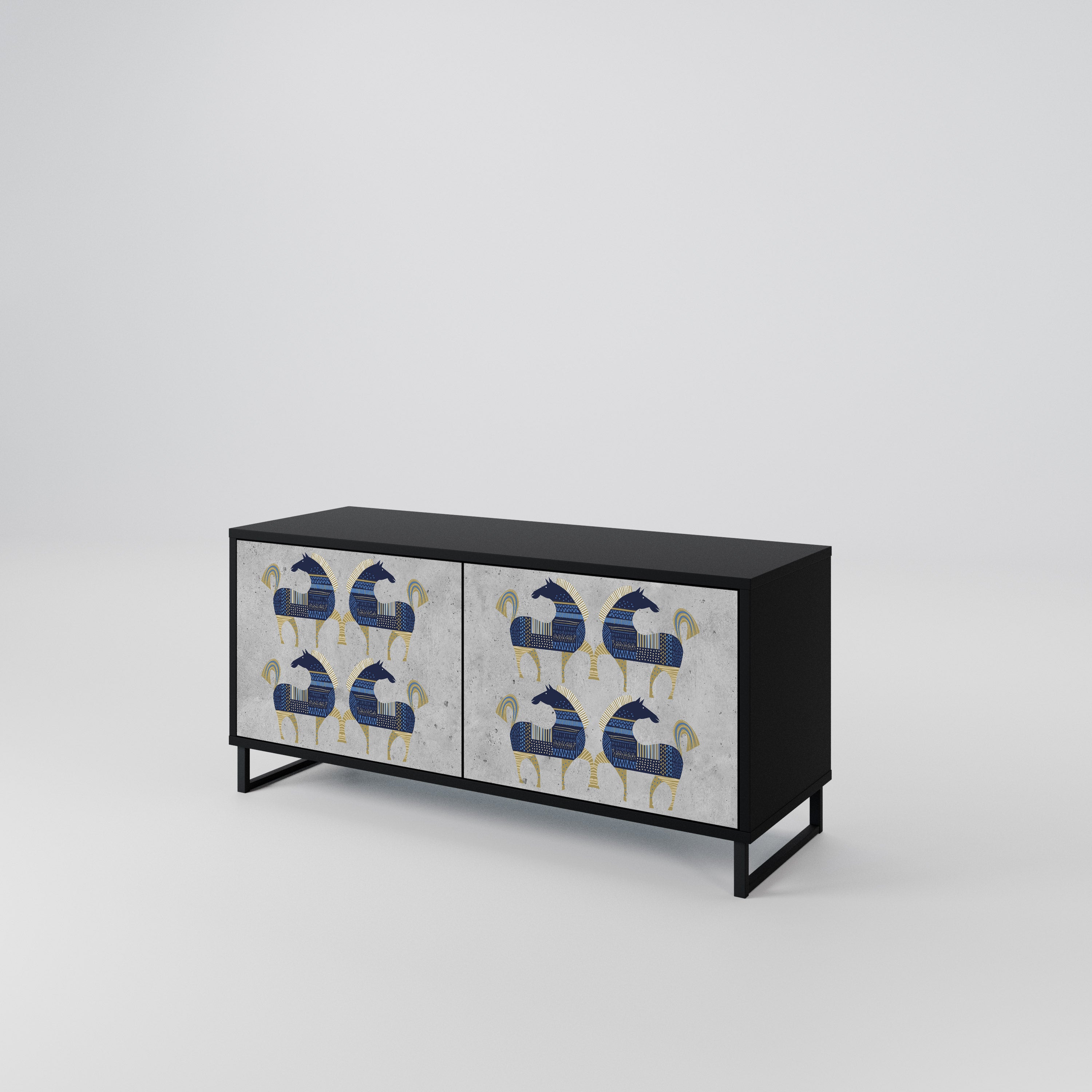 MAJESTIC STEED Kompakt TV-bänk med 2 dörrar