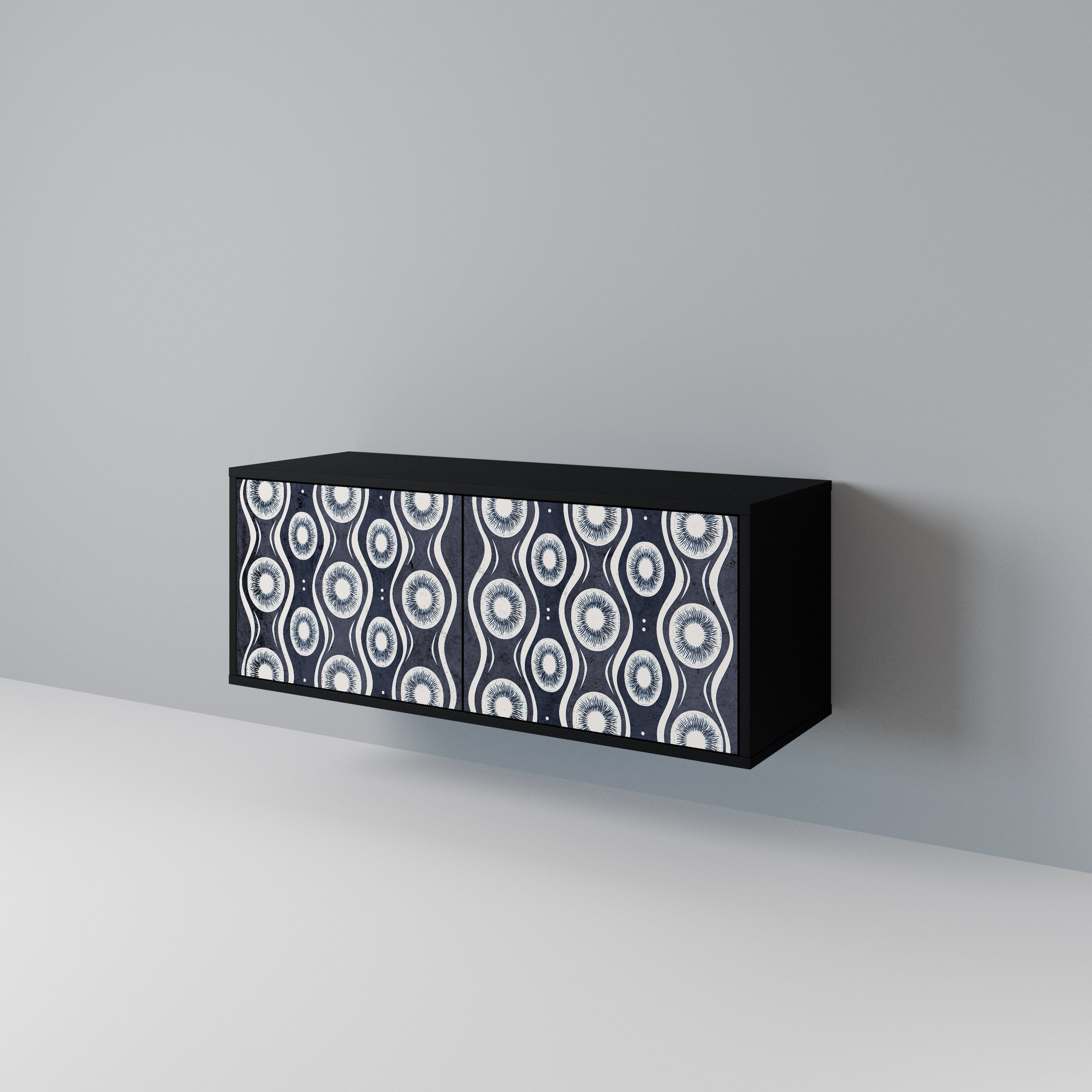 GRAPHITE EYES Kompakt TV-bänk med 2 dörrar