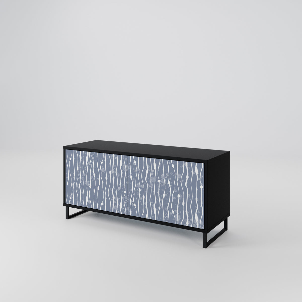 GRAPHITE RAIN Kompakt TV-bänk med 2 dörrar