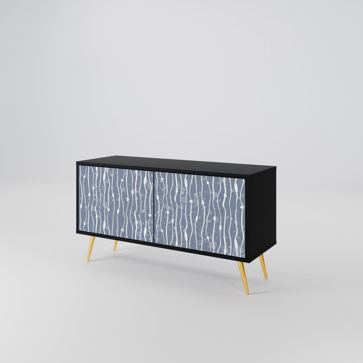 GRAPHITE RAIN Kompakt TV-bänk med 2 dörrar