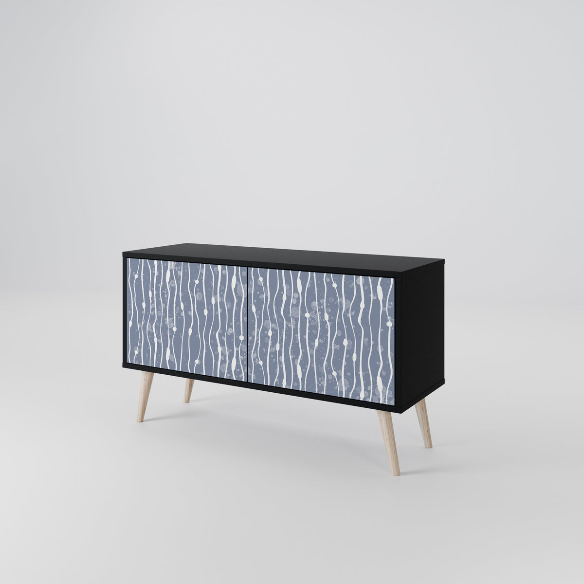 GRAPHITE RAIN Kompakt TV-bänk med 2 dörrar
