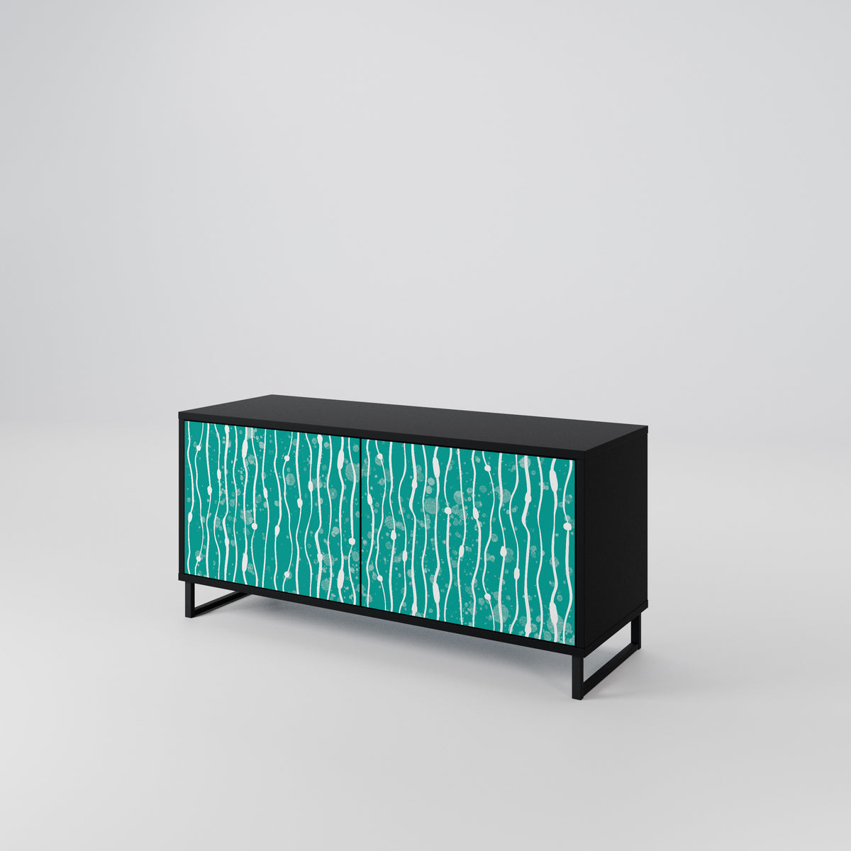 TURQUOISE RAIN Kompakt TV-bänk med 2 dörrar