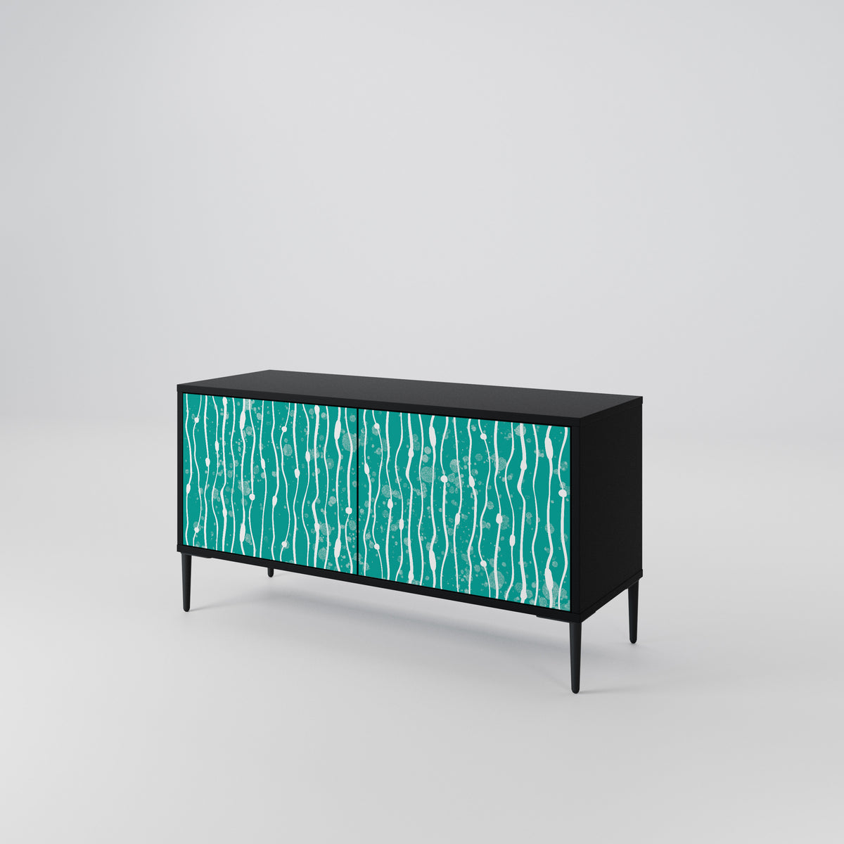 TURQUOISE RAIN Kompakt TV-bänk med 2 dörrar