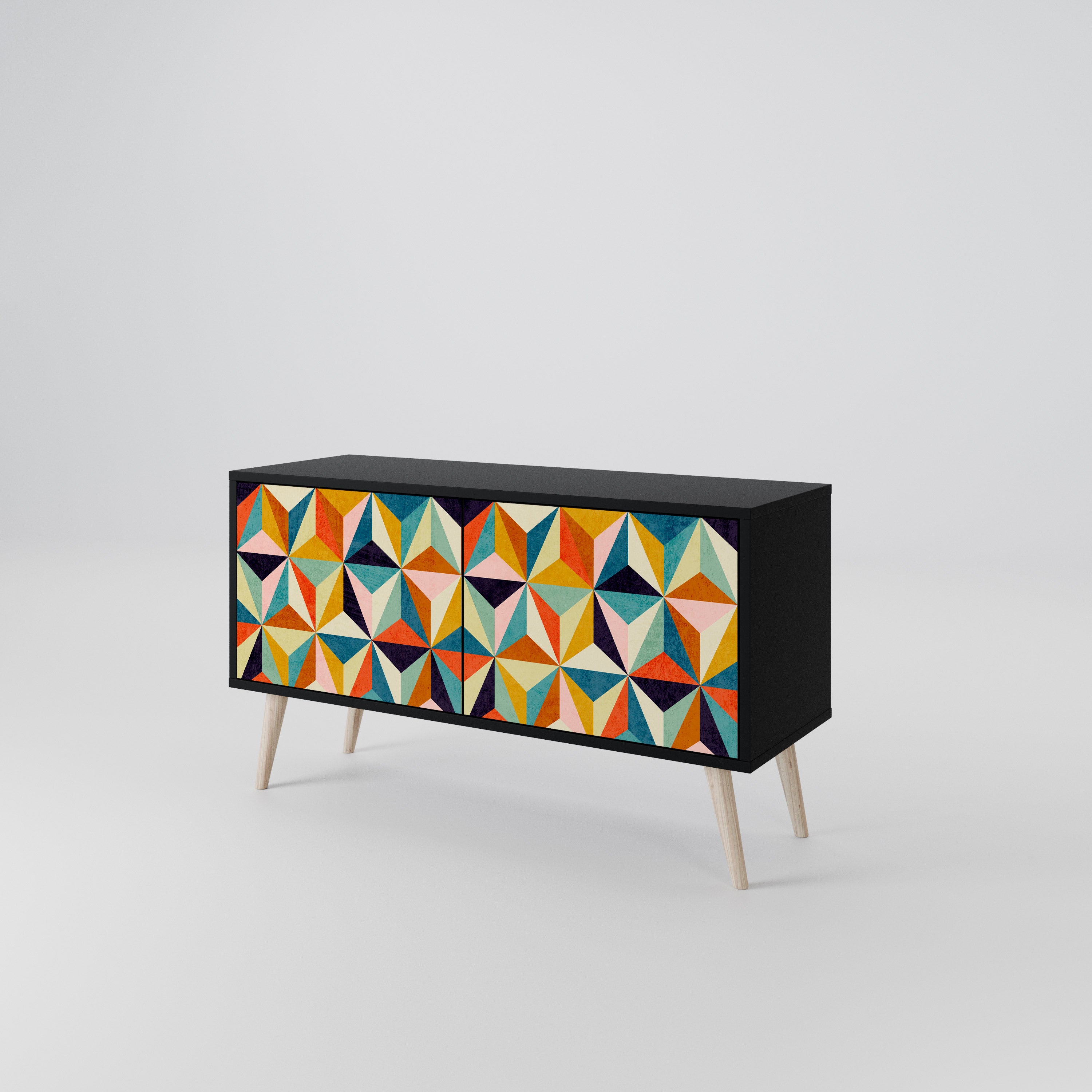 TESSELATE TREASURES Kompakt TV-bänk med 2 dörrar