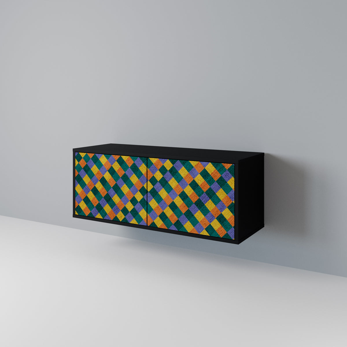PAINTED SQUARES MIX Συμπαγές έπιπλο τηλεόρασης 2-θυρών