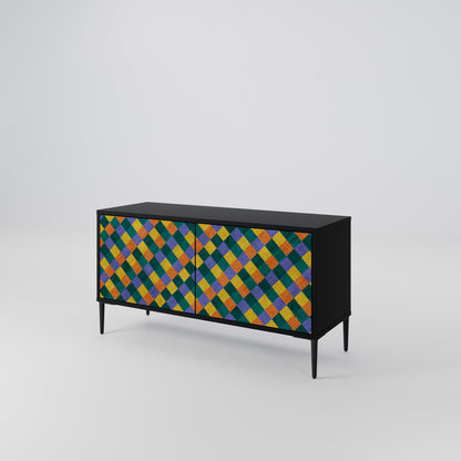 PAINTED SQUARES MIX Mueble de TV Compacto de 2 puertas