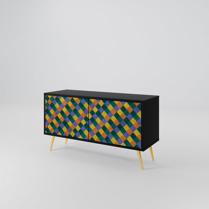 PAINTED SQUARES MIX Mueble de TV Compacto de 2 puertas