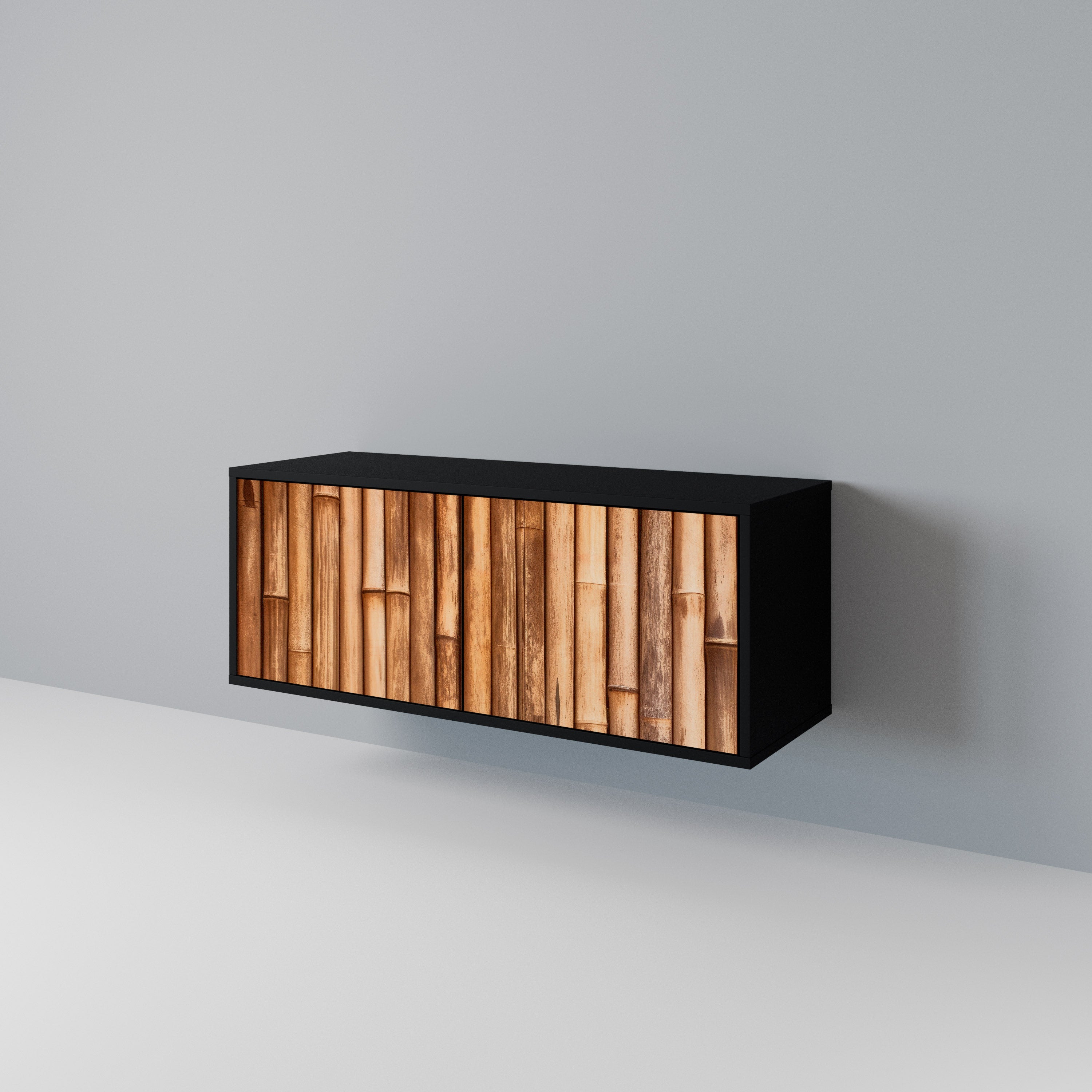 NATURAL WOOD Kompakt TV-bänk med 2 dörrar