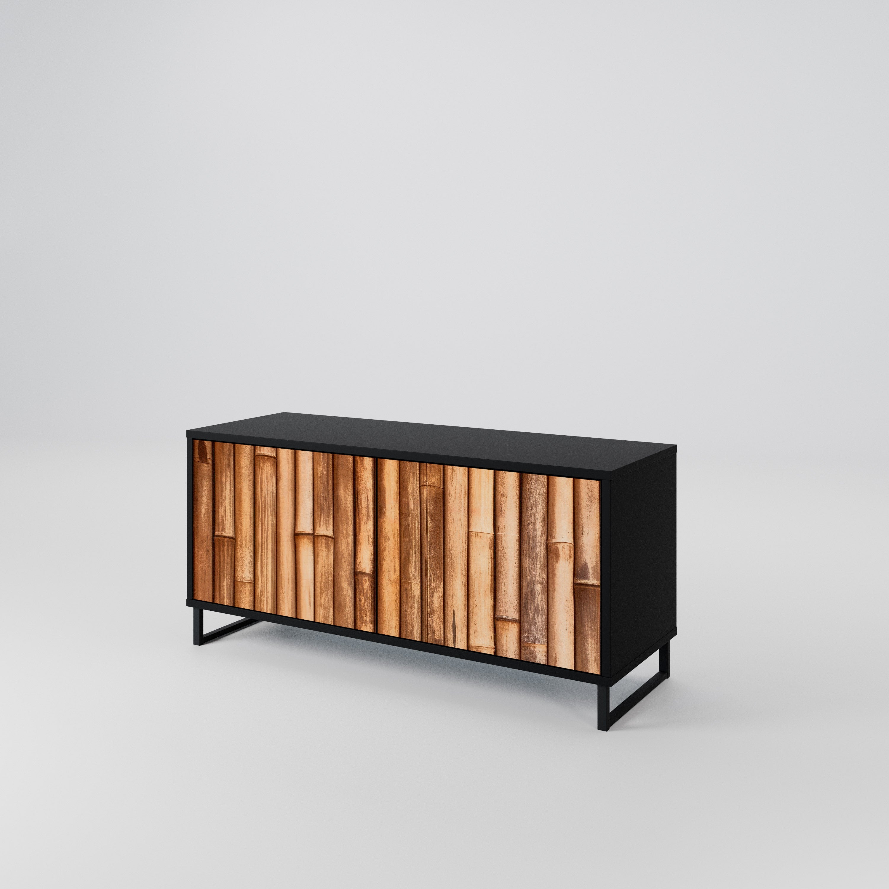 NATURAL WOOD Kompakt TV-bänk med 2 dörrar