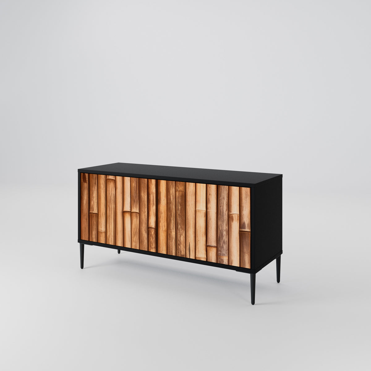 NATURAL WOOD Mueble de TV Compacto de 2 puertas