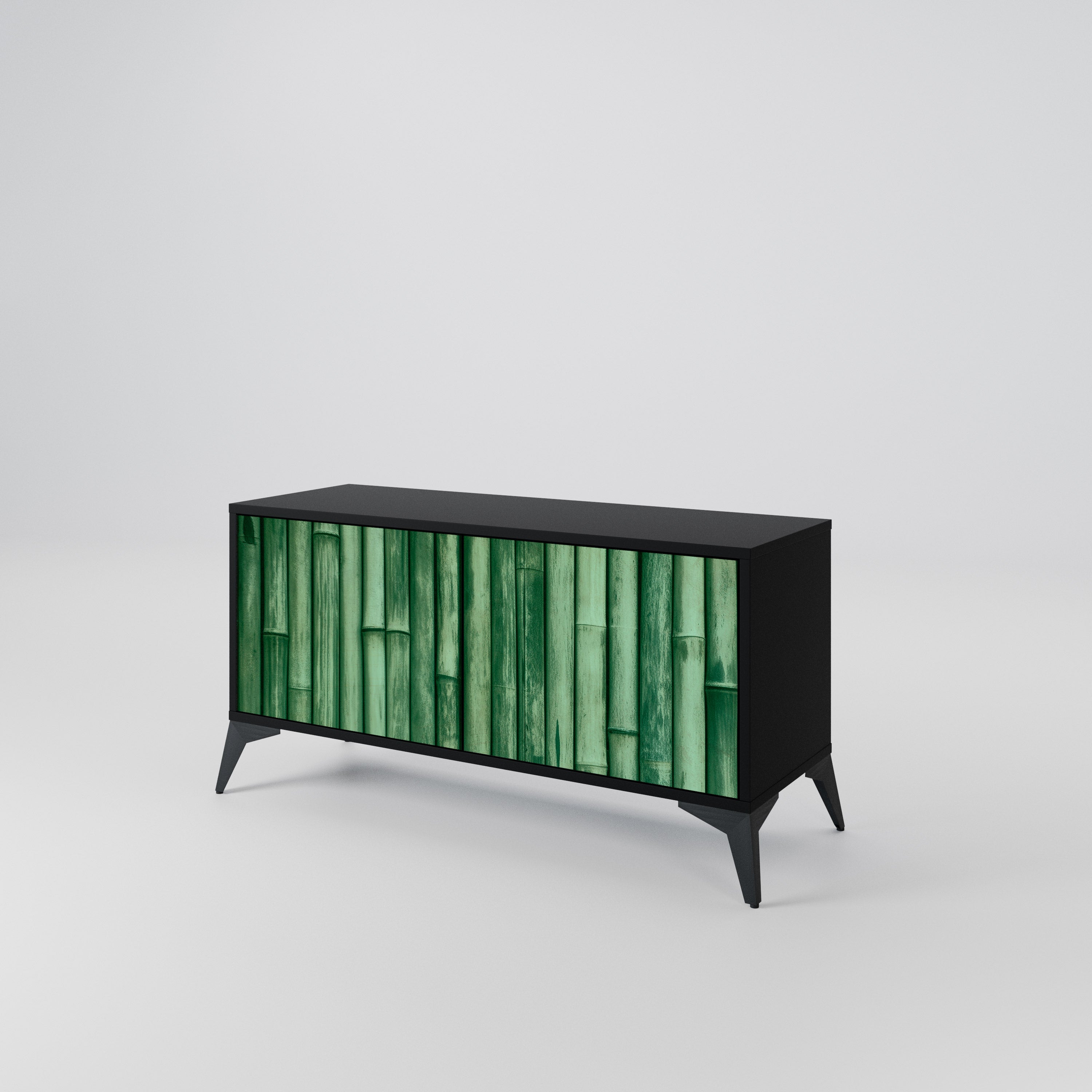 NATURAL GREEN Kompakt TV-bänk med 2 dörrar