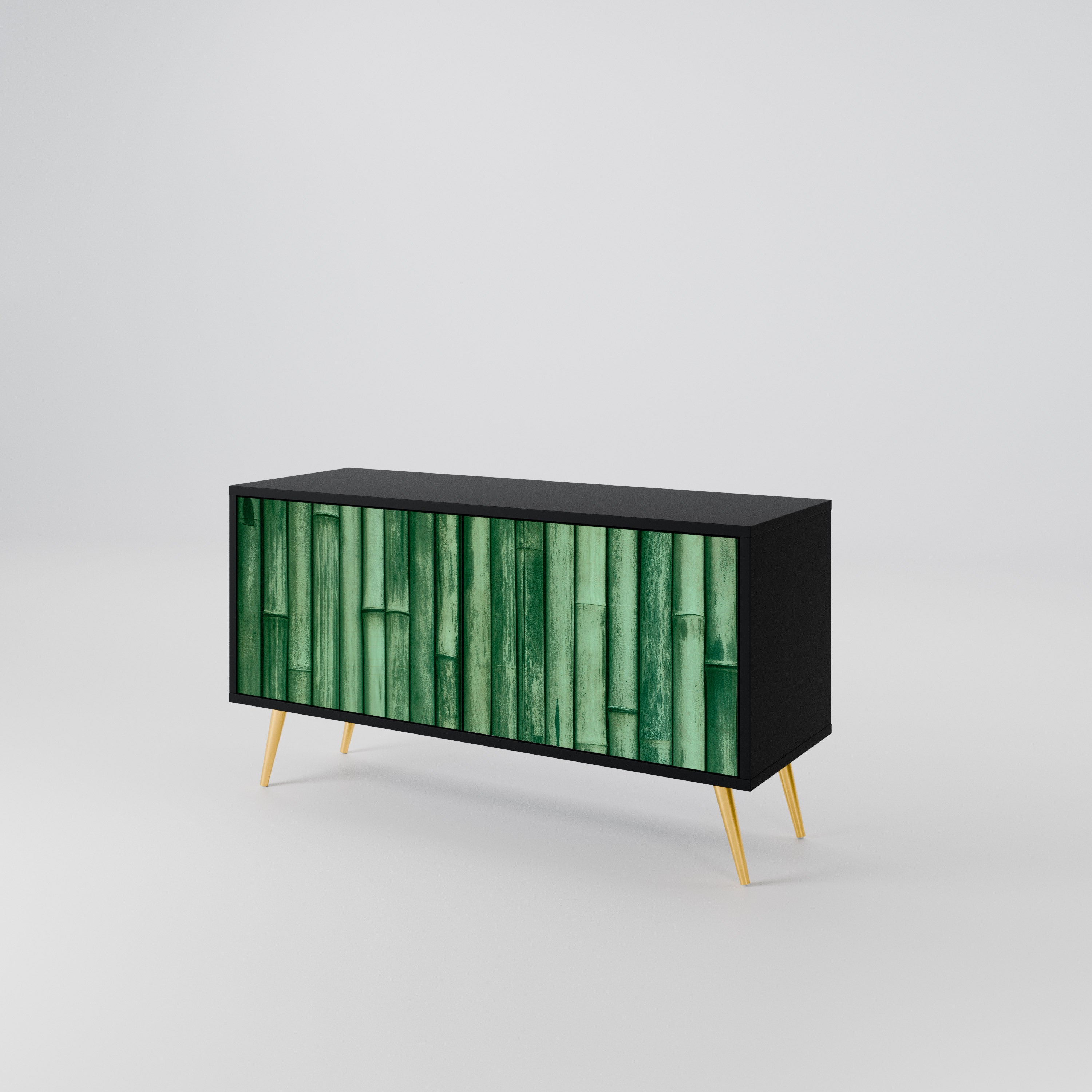 NATURAL GREEN Kompakt TV-bänk med 2 dörrar