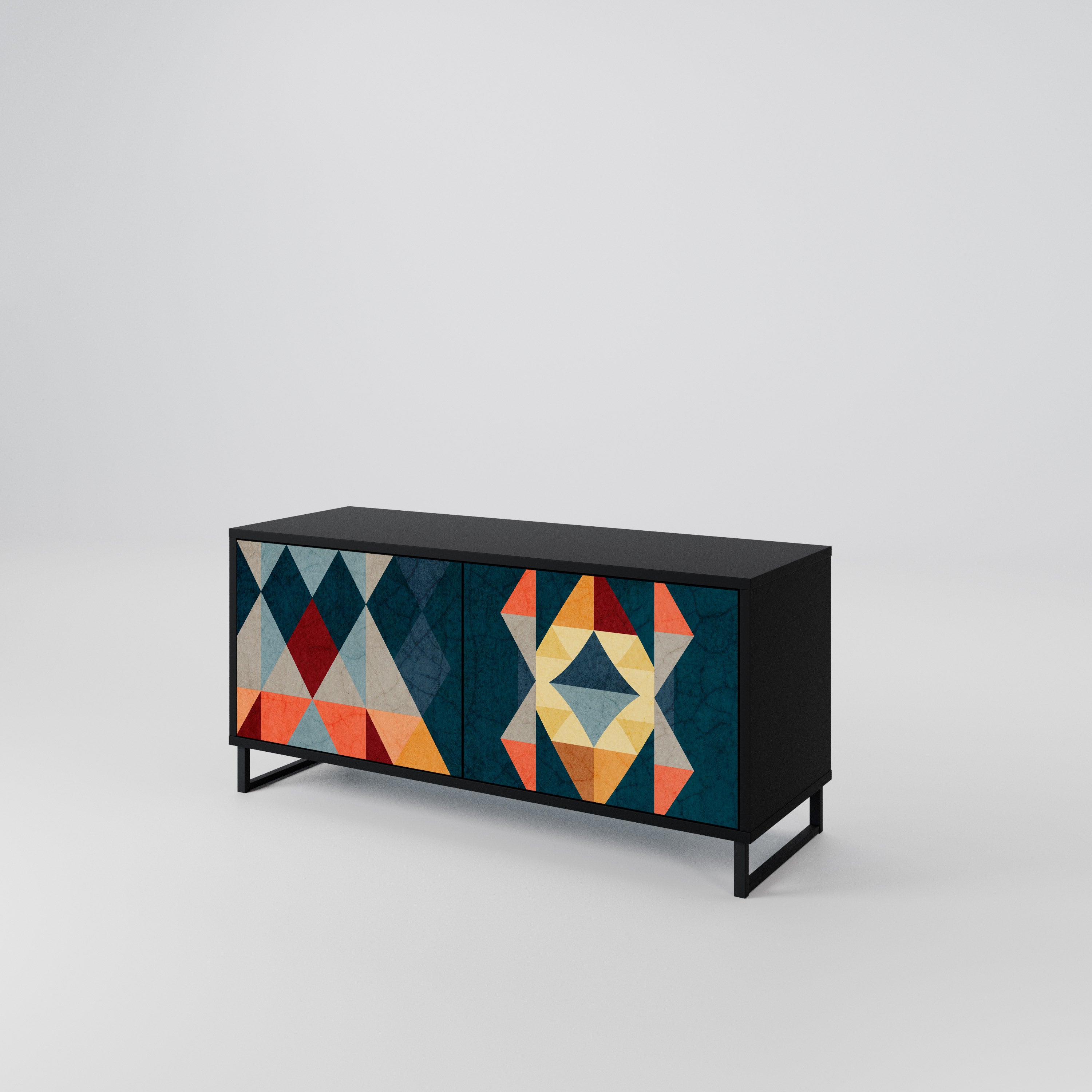 CRACKED ILLUSION Kompakt TV-bänk med 2 dörrar