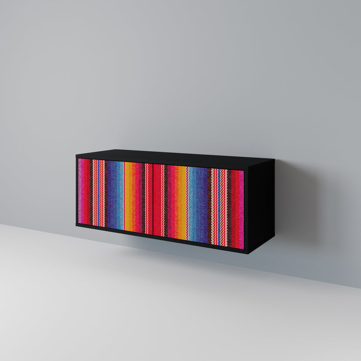 ETHNIC MEXICAN Mueble de TV Compacto de 2 puertas