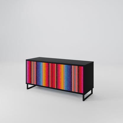 ETHNIC MEXICAN Mueble de TV Compacto de 2 puertas