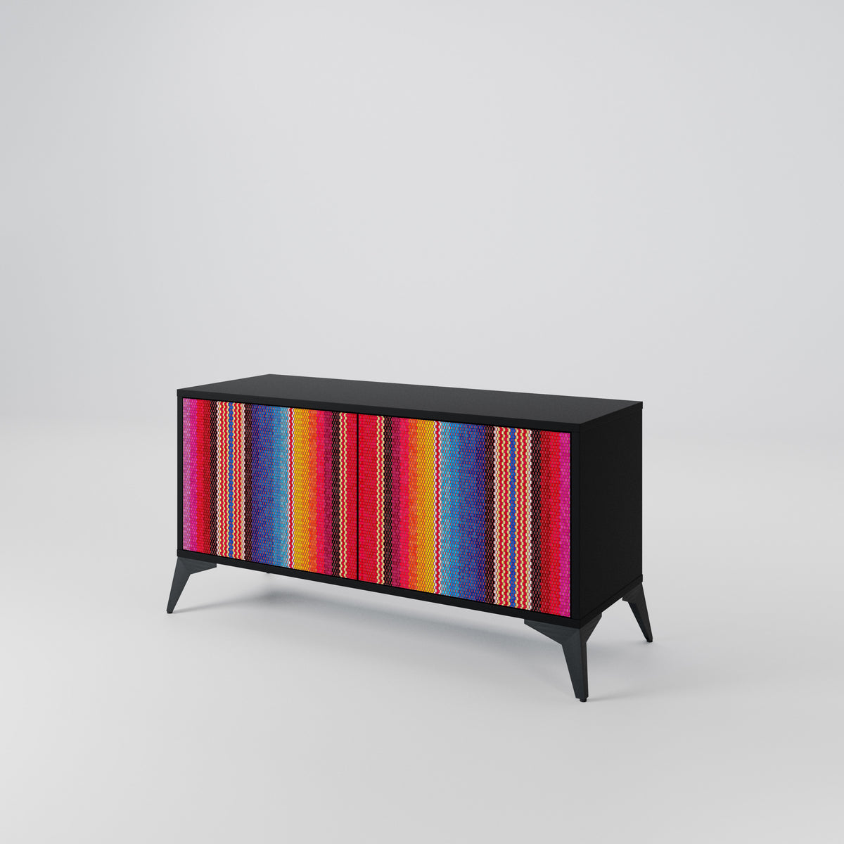 ETHNIC MEXICAN Mueble de TV Compacto de 2 puertas