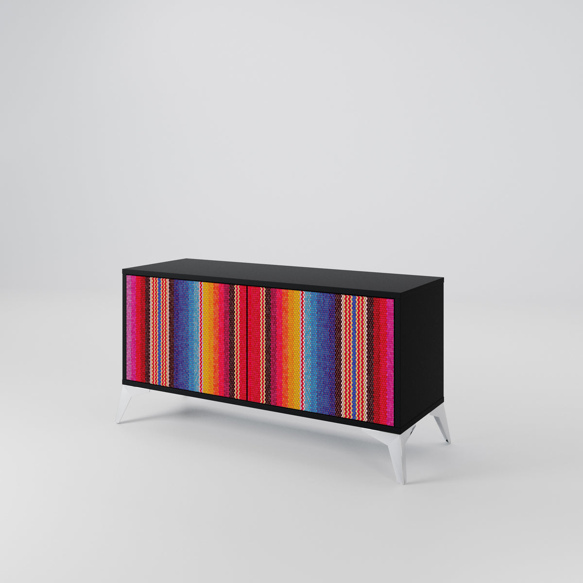 ETHNIC MEXICAN Mueble de TV Compacto de 2 puertas