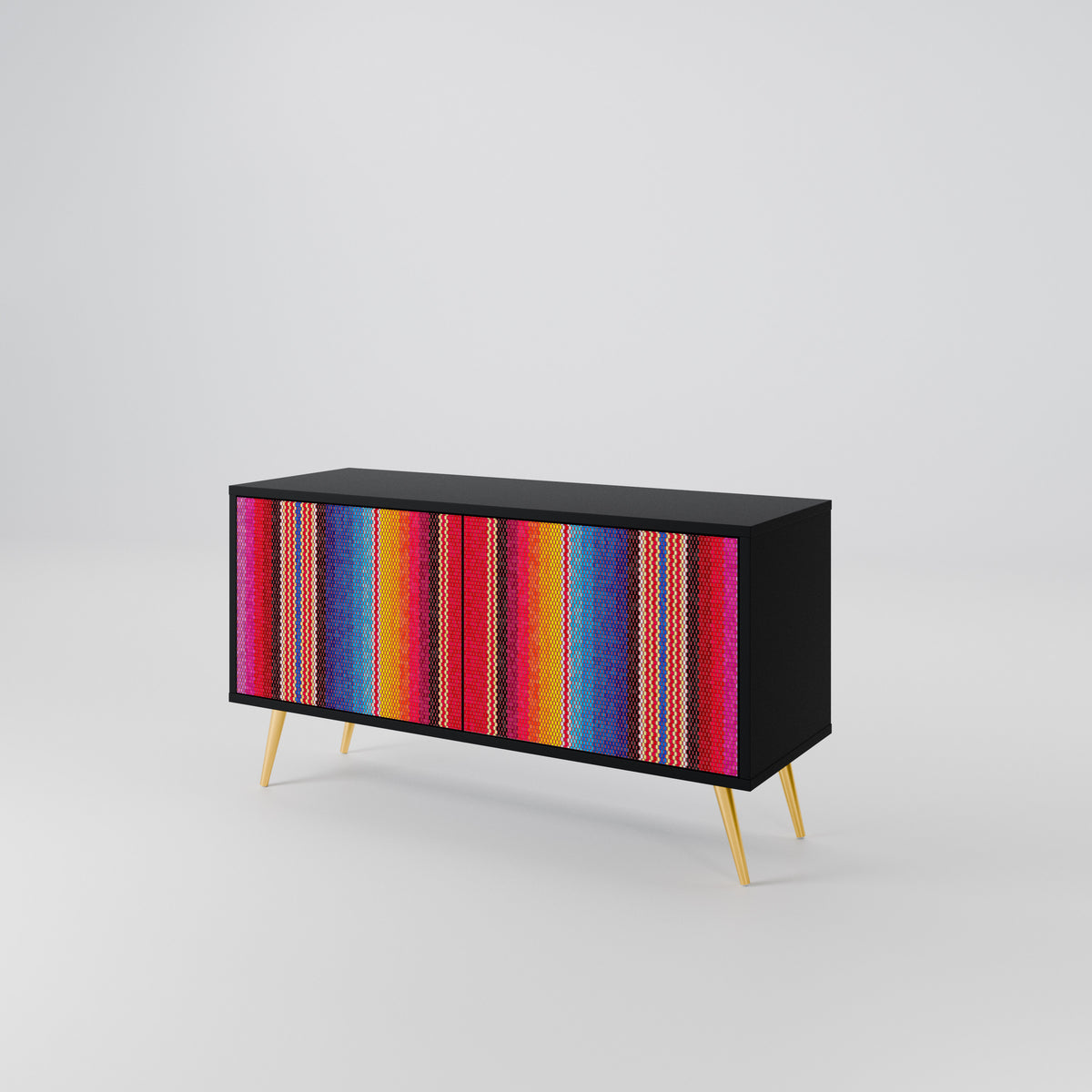ETHNIC MEXICAN Mueble de TV Compacto de 2 puertas