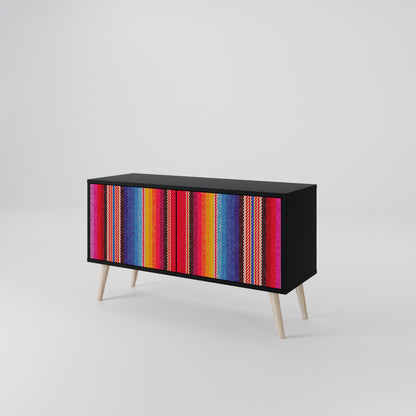 ETHNIC MEXICAN Mueble de TV Compacto de 2 puertas