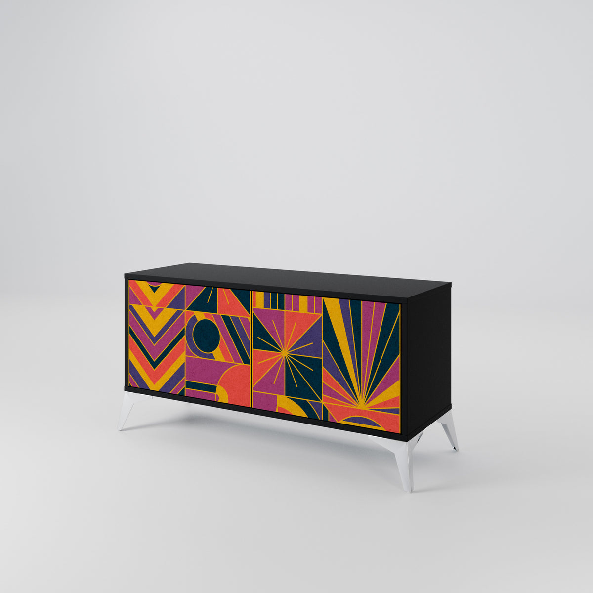 ELECTRIC PATTERNS Kompaktní dvoudveřový TV stolek