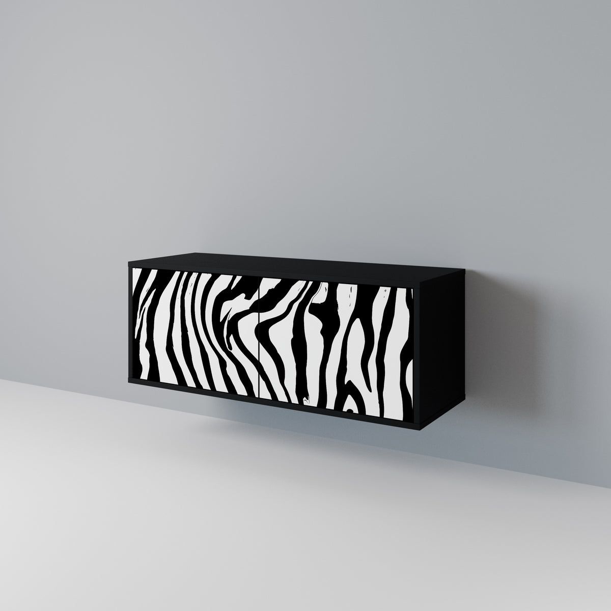 SPLENDID ZEBRA Kompakt TV-bänk med 2 dörrar