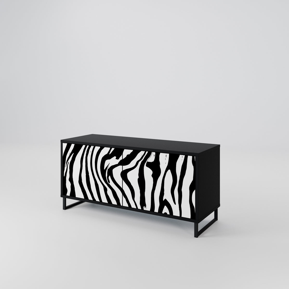 SPLENDID ZEBRA Kompakt TV-bänk med 2 dörrar