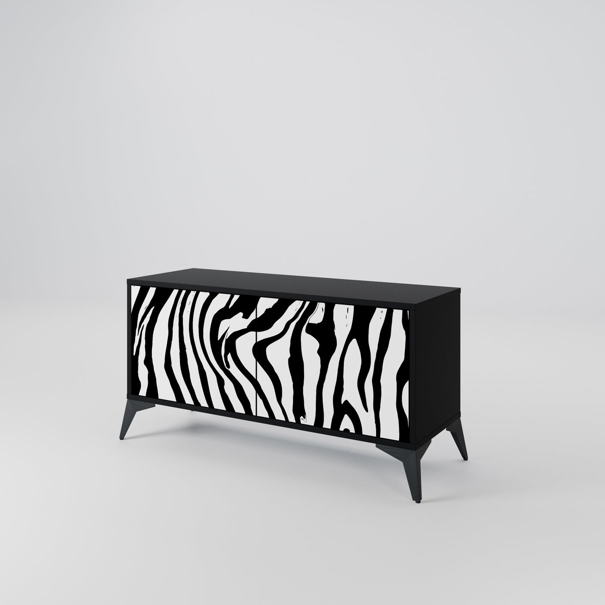 SPLENDID ZEBRA Kompakt TV-bänk med 2 dörrar
