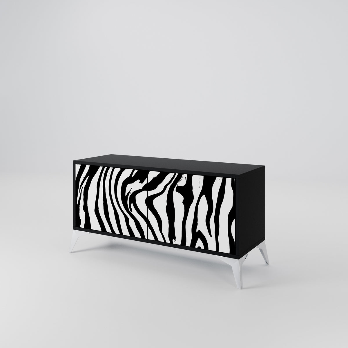 SPLENDID ZEBRA Kompakt TV-bänk med 2 dörrar