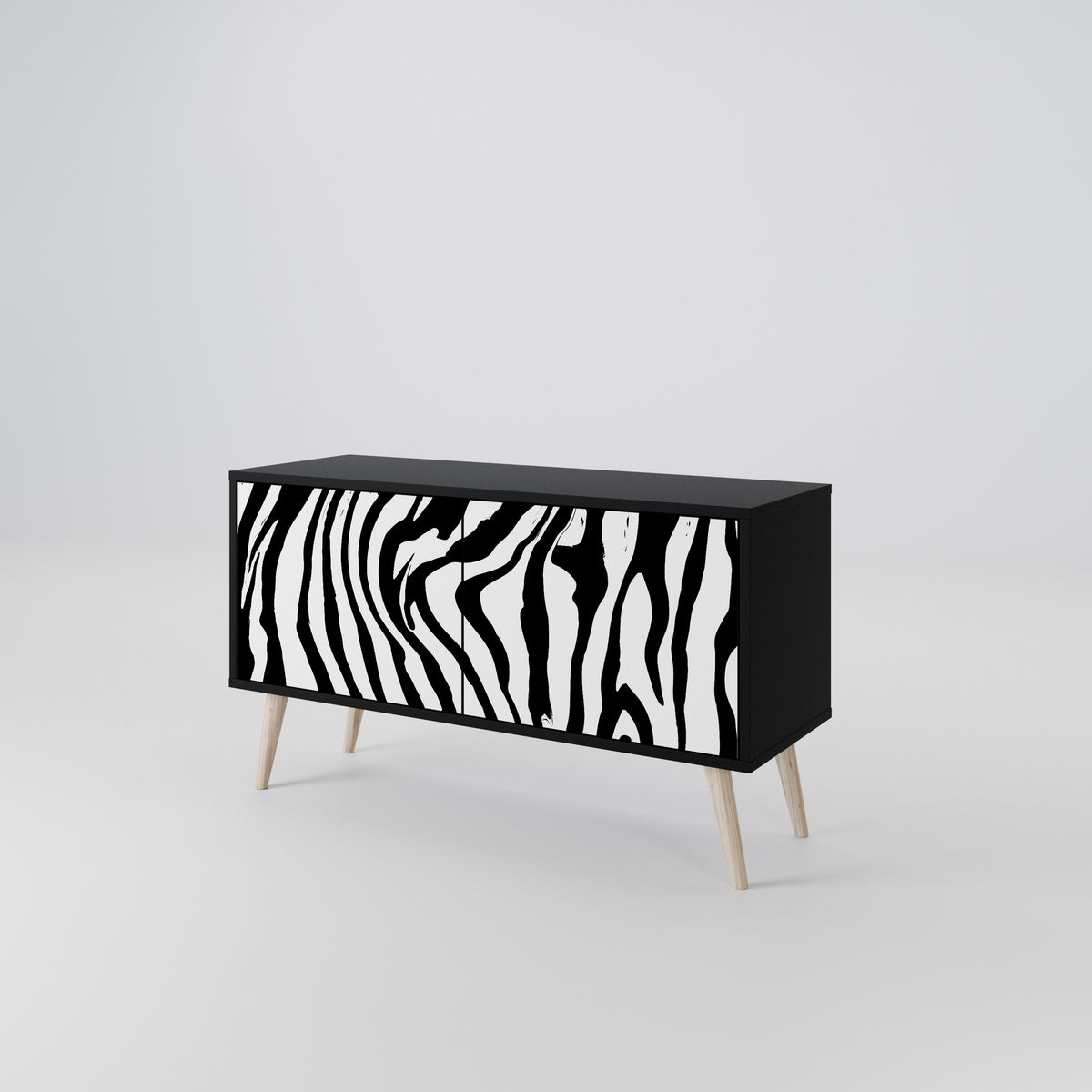 SPLENDID ZEBRA Kompakt TV-bänk med 2 dörrar