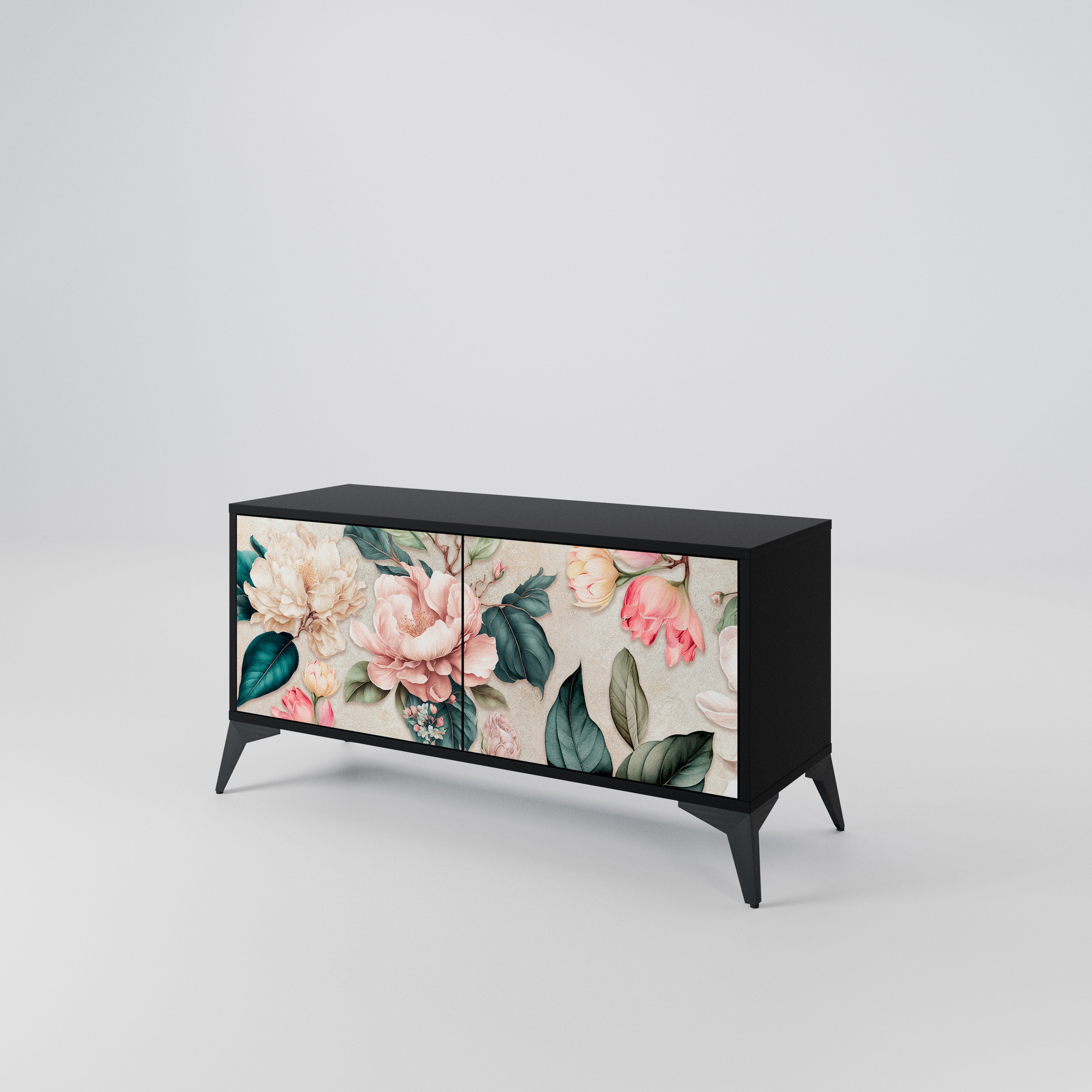 FLORAL GRACE Compact 2-Door TV Cabinet