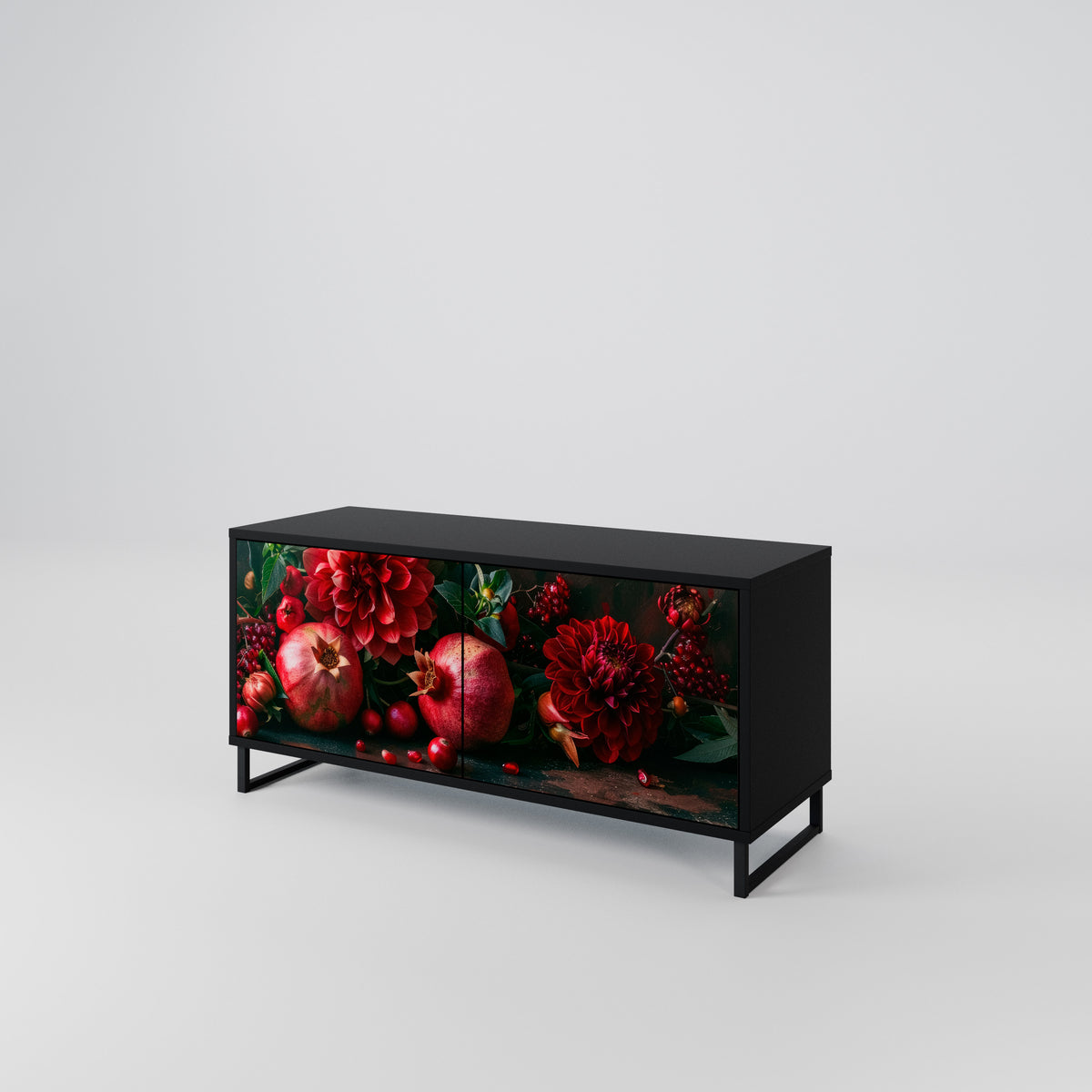 DAHLIAS AND POMEGRANATES Mueble de TV Compacto de 2 puertas