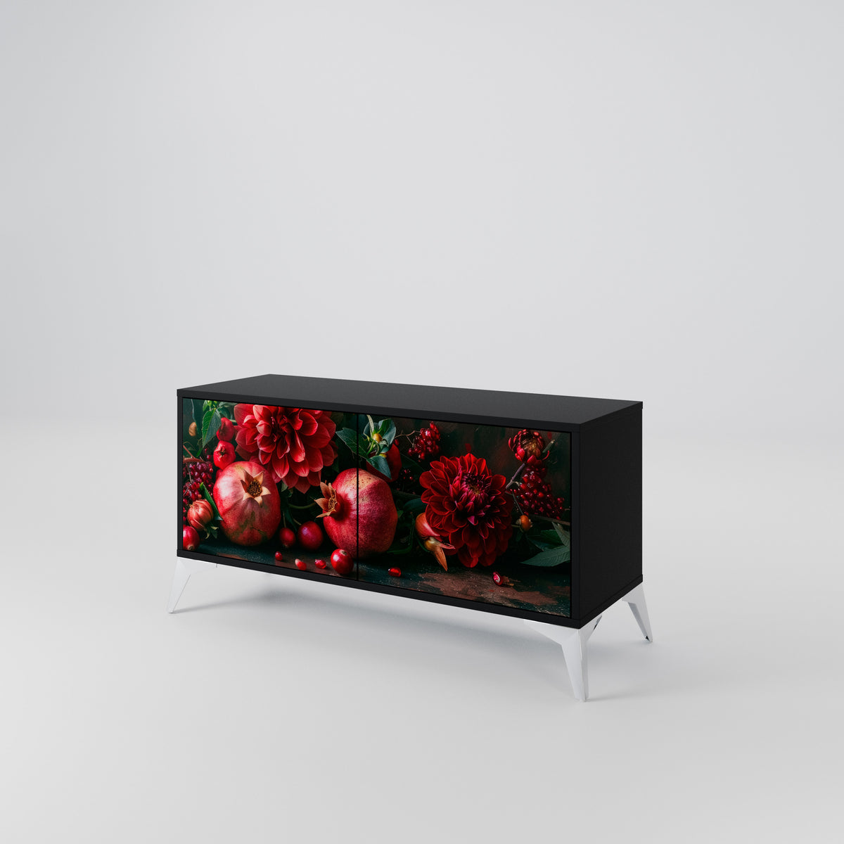 DAHLIAS AND POMEGRANATES Mueble de TV Compacto de 2 puertas
