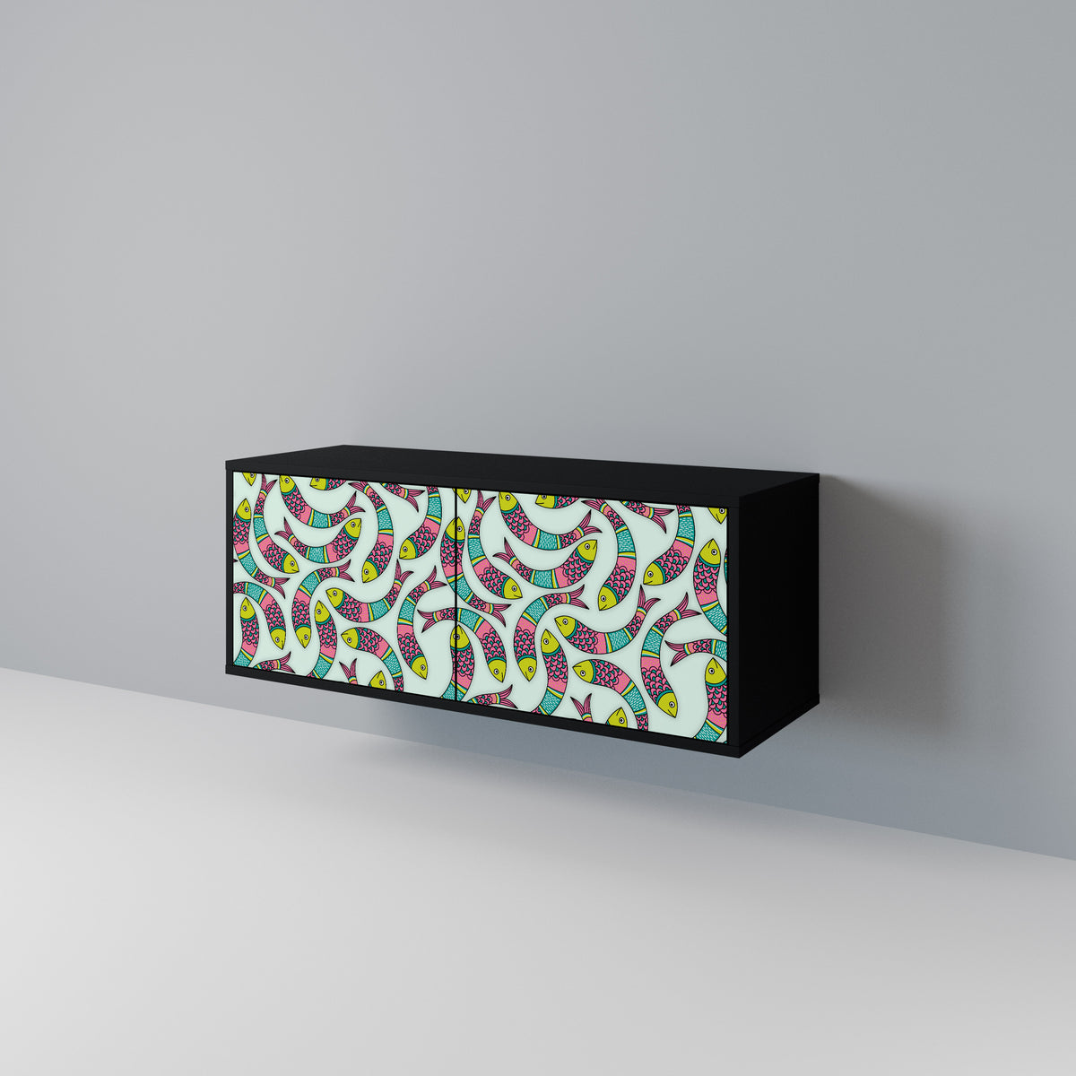 INDIAN FISH Mueble de TV Compacto de 2 puertas