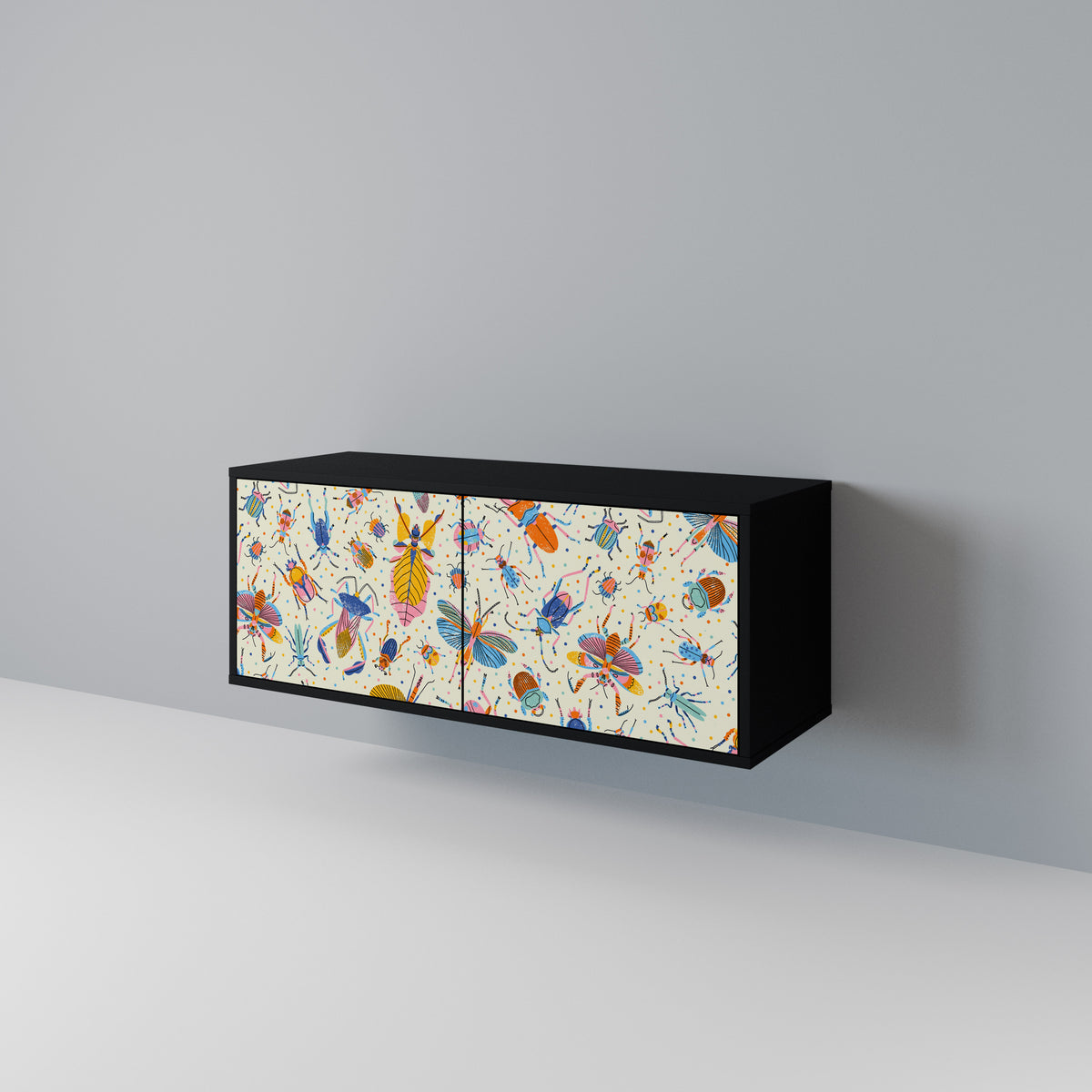 COLORFUL INSECTS Mueble de TV Compacto de 2 puertas