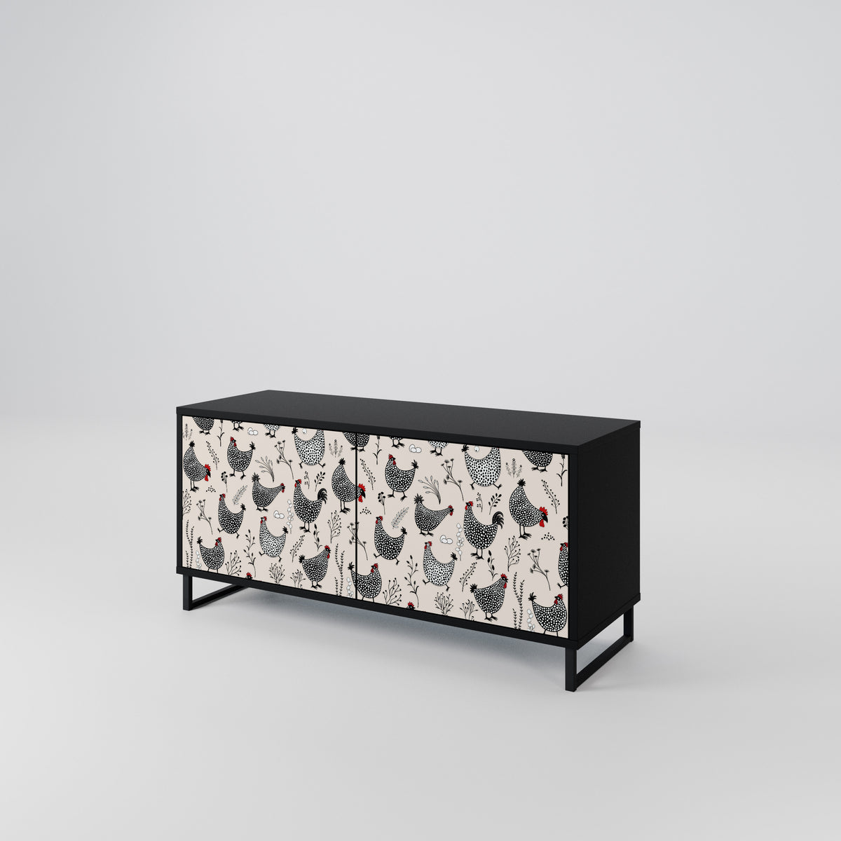 HAPPY HENS Mueble de TV Compacto de 2 puertas