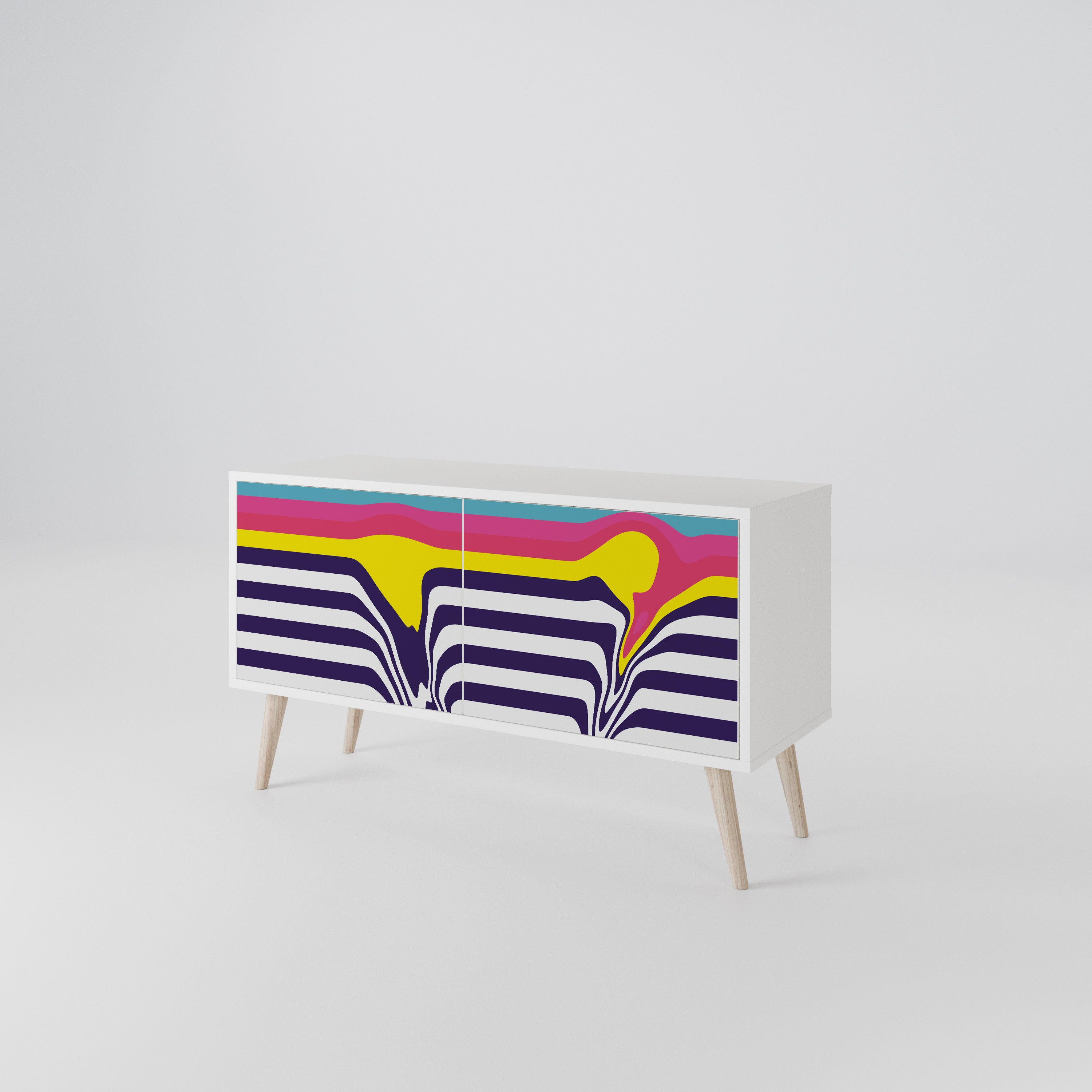COLORFUL DIVERSION Mueble de TV Compacto de 2 puertas