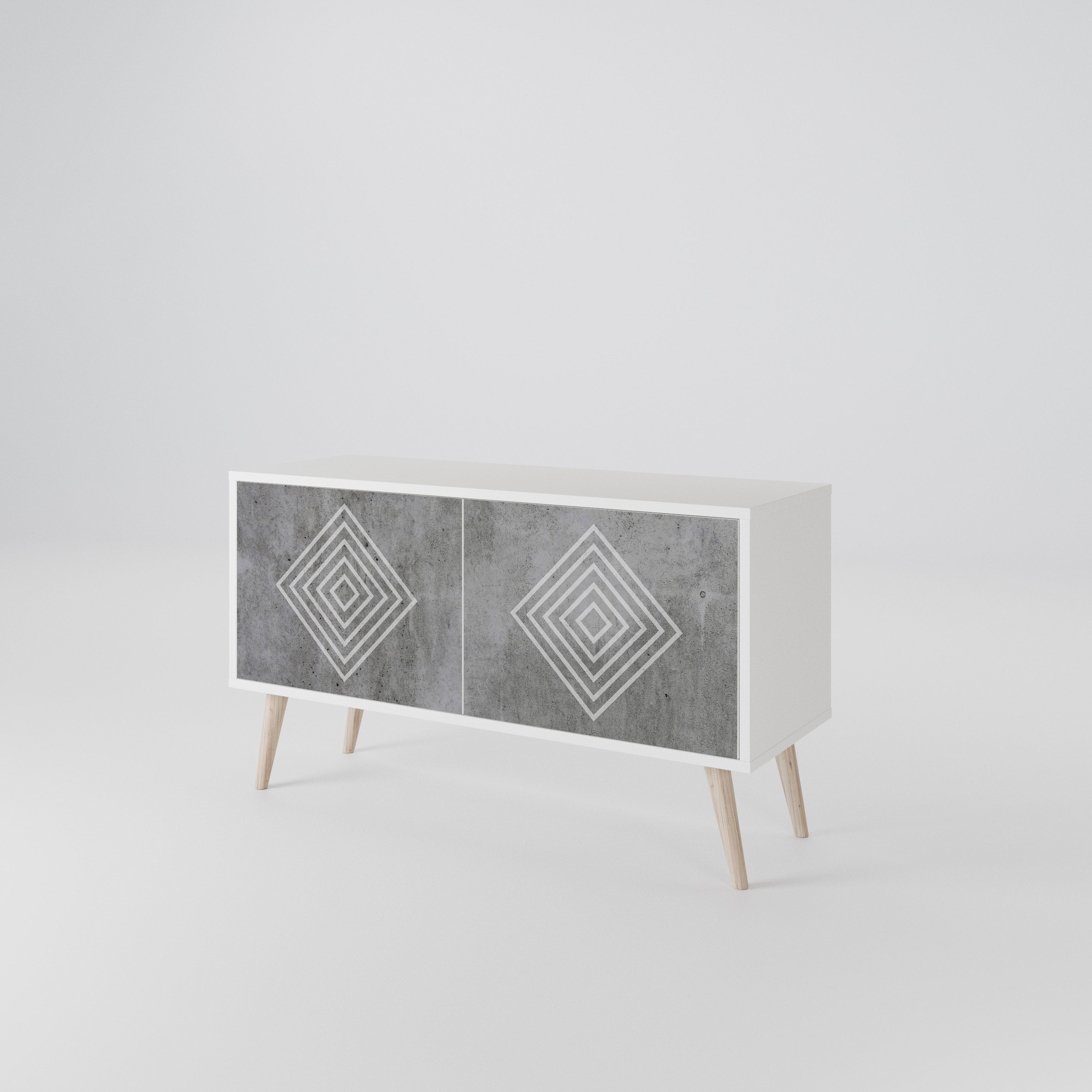 POLYGONAL ARTISTRY Compact 2-Door TV Cabinet