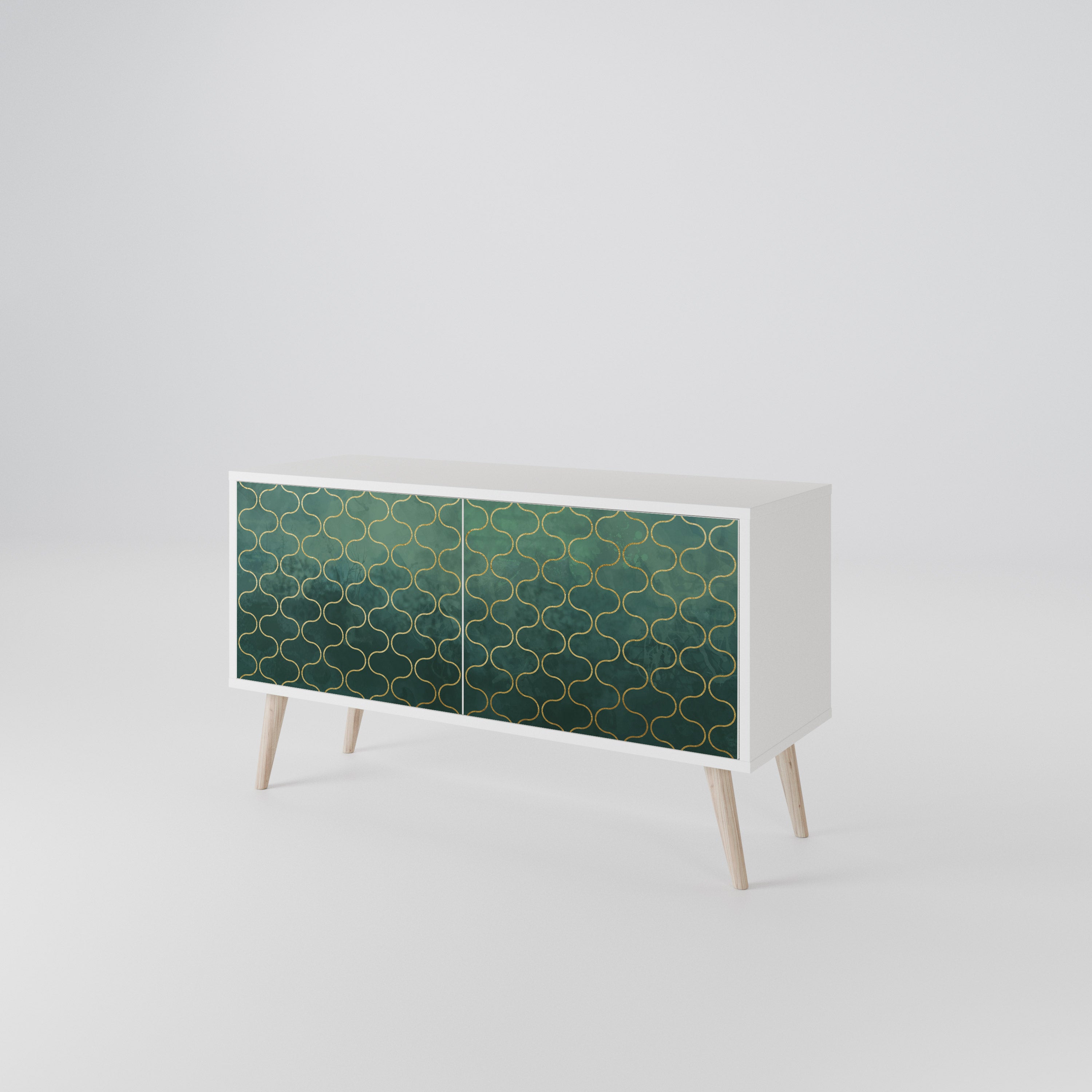 TESSELATED GREENERY Kompaktní dvoudveřový TV stolek