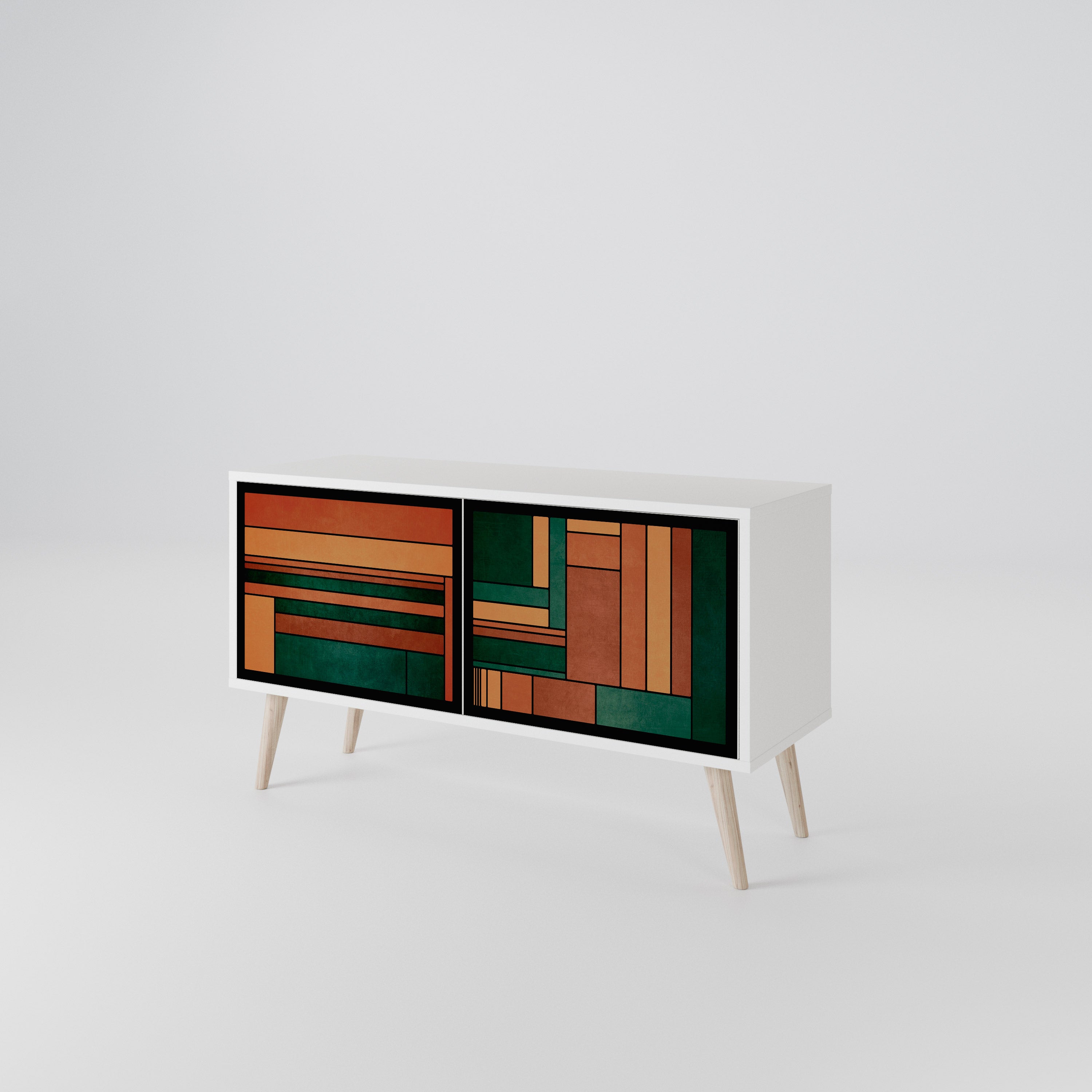 EARTHY FIGURES Compact 2-Door TV Cabinet