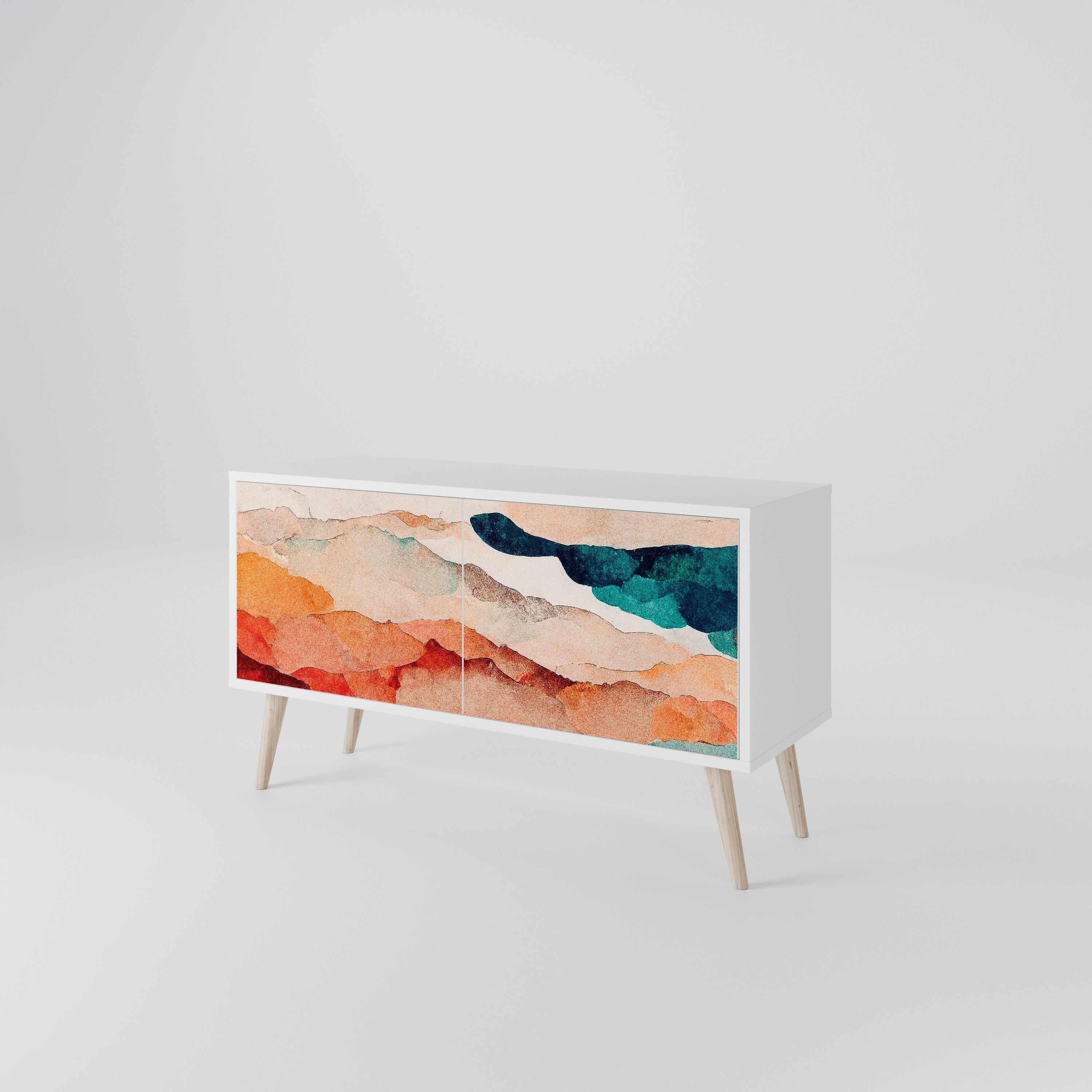 ABSTRACT LANDSCAPE Kompaktní dvoudveřový TV stolek