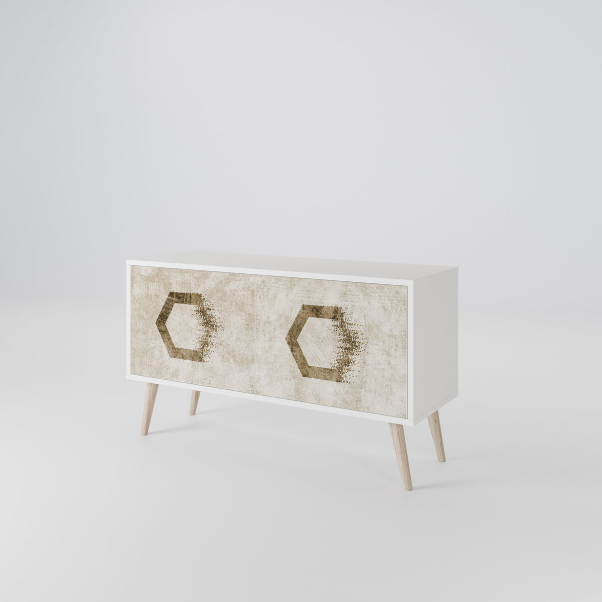 HEXAGONAL SHAPES Mueble de TV Compacto de 2 puertas